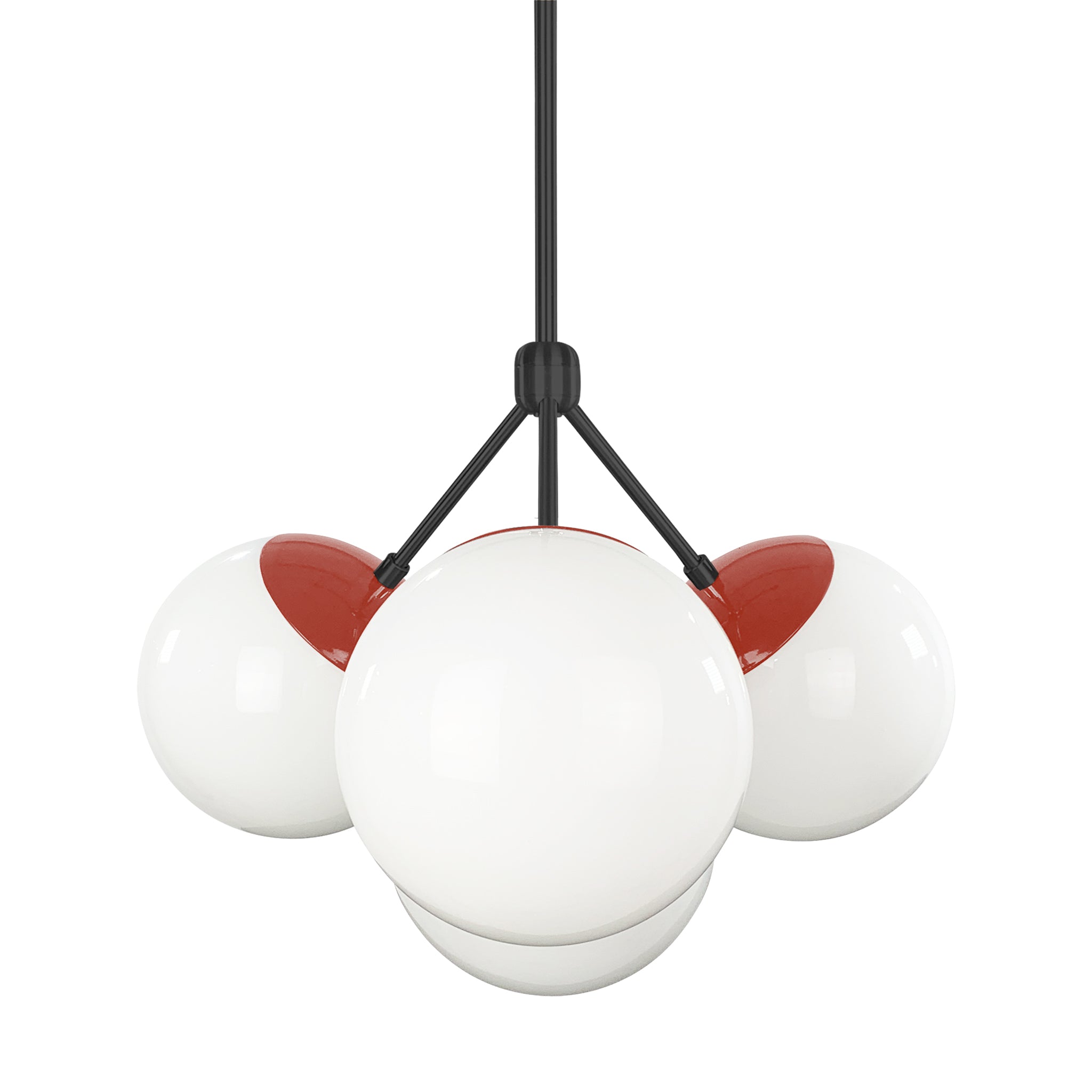 Black and riding hood red color Tetra chandelier Dutton Brown lighting