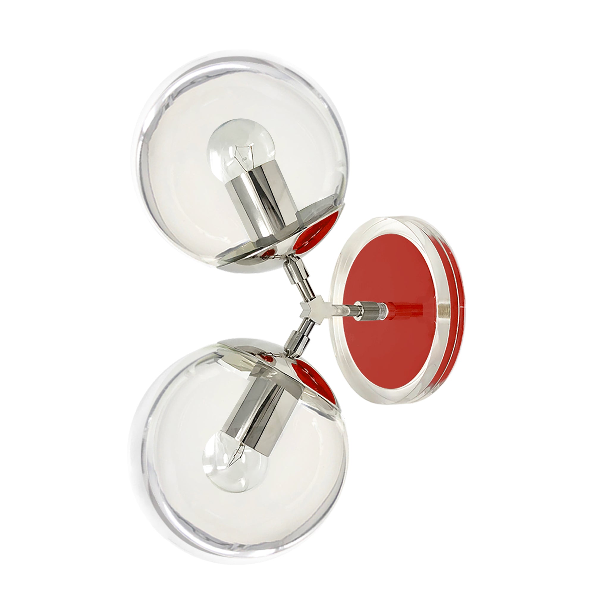 Nickel and riding hood red color Visage sconce 6" Dutton Brown lighting