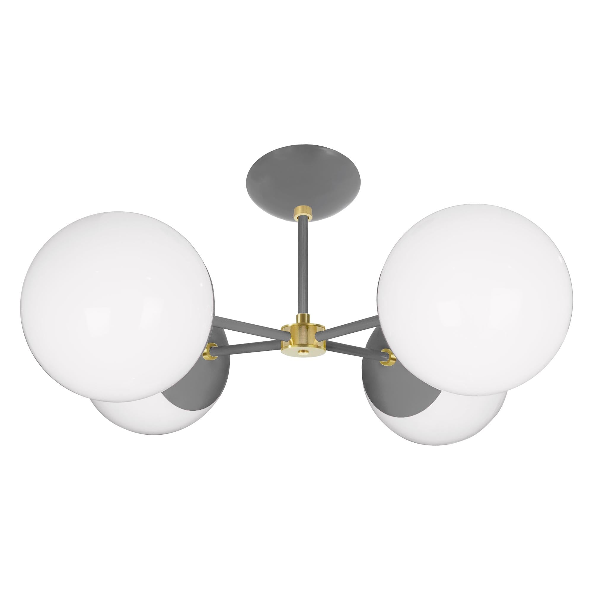 Brass and charcoal color Big Orbi flush mount Dutton Brown lighting