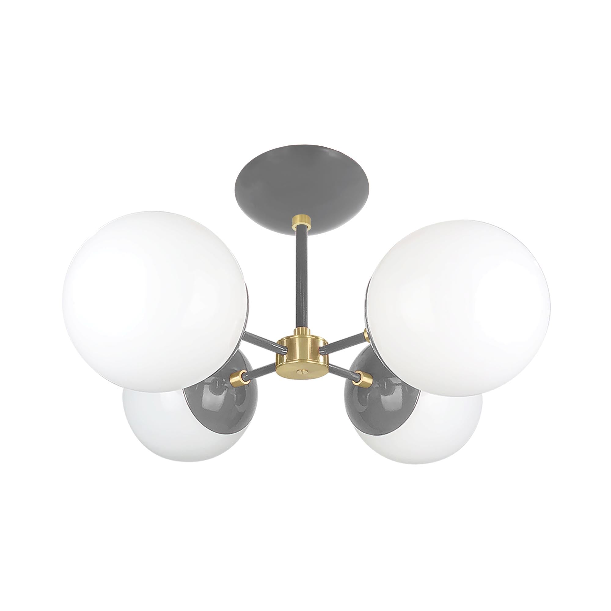 Brass and charcoal color Orbi flush mount Dutton Brown lighting