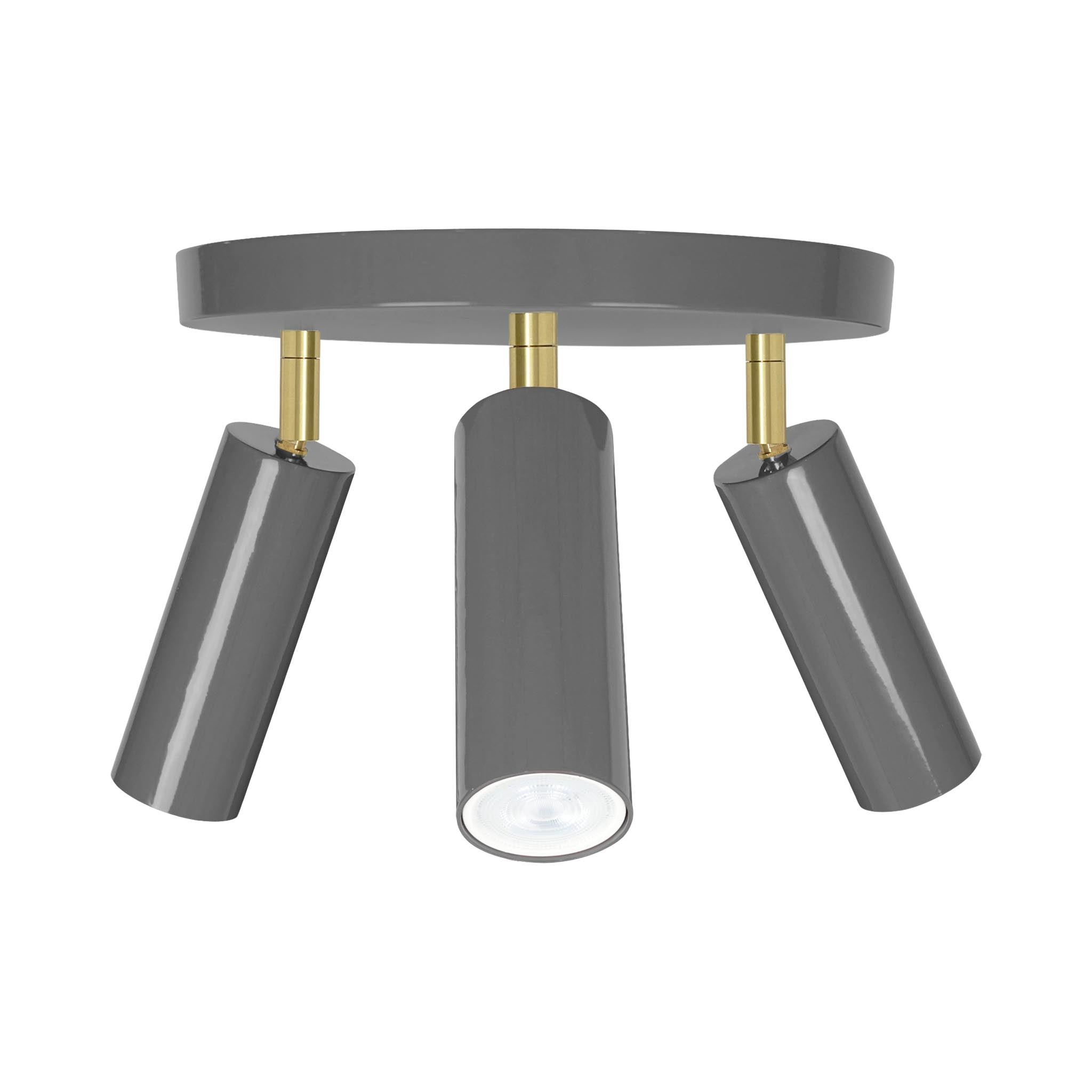 Brass and charcoal color Pose flush mount Dutton Brown lighting