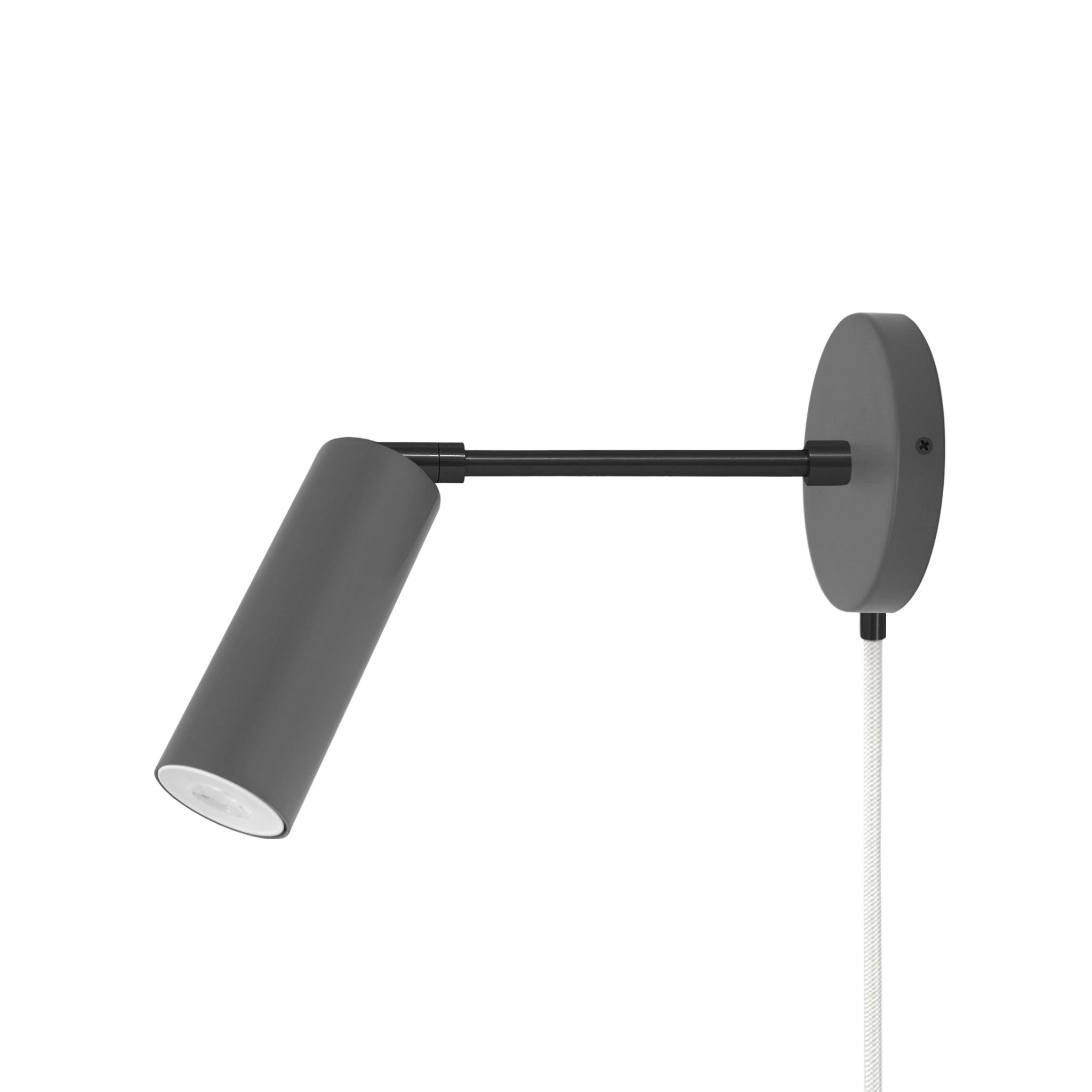 Black and charcoal color Reader plug-in sconce 6" arm Dutton Brown lighting