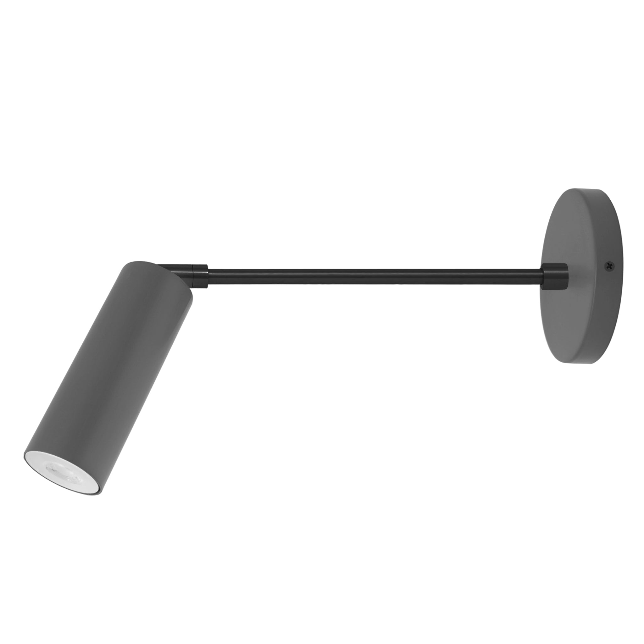 Black and charcoal color Reader sconce 10" arm Dutton Brown lighting
