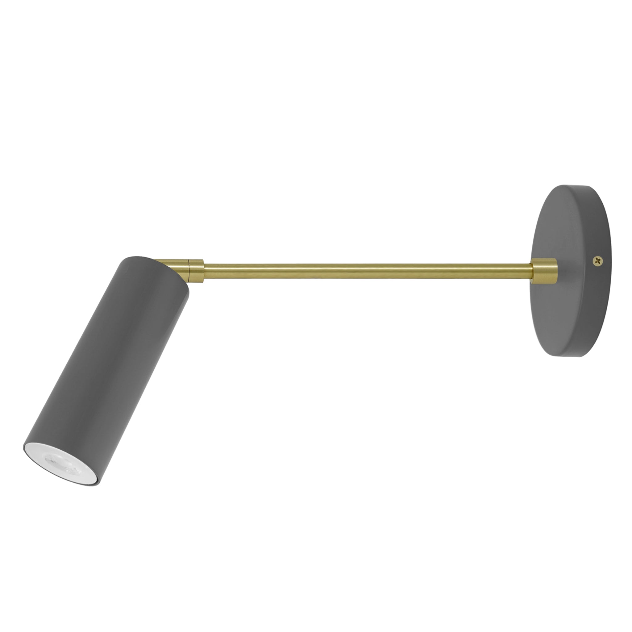 Brass and charcoal color Reader sconce 10" arm Dutton Brown lighting