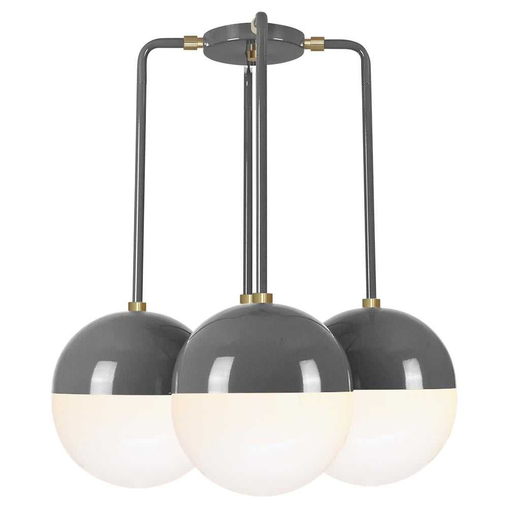 Brass and charcoal color Tetra chandelier Dutton Brown lighting