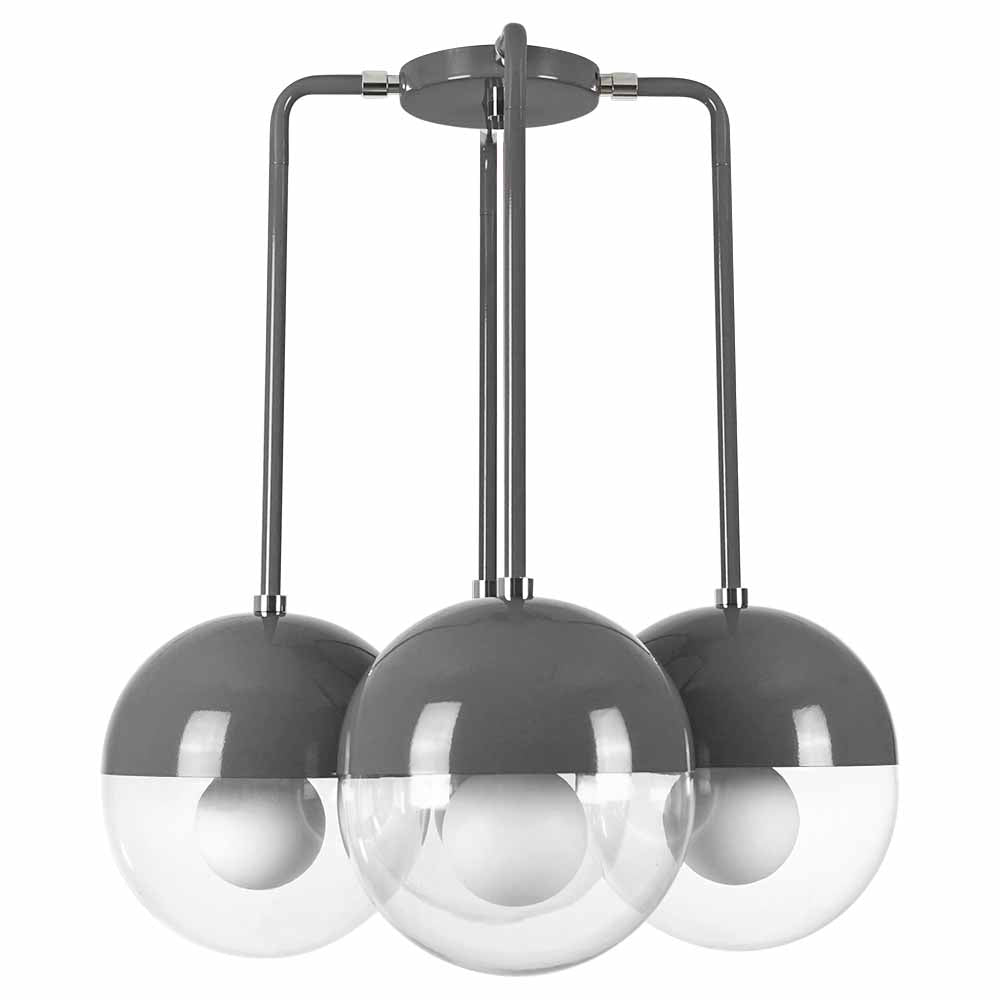Nickel and charcoal color Tetra chandelier Dutton Brown lighting