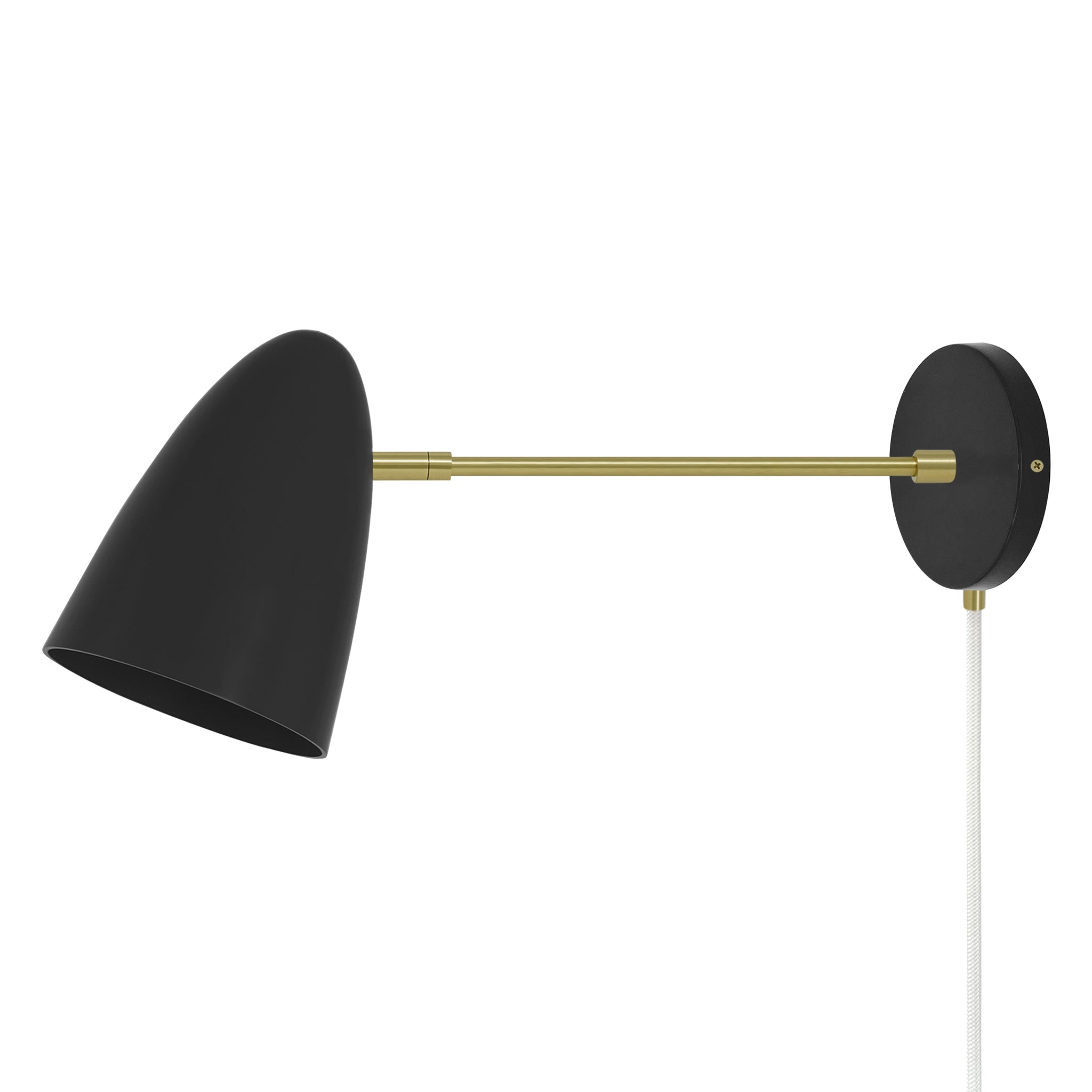 Brass and black color Boom plug-in sconce 10" arm Dutton Brown lighting