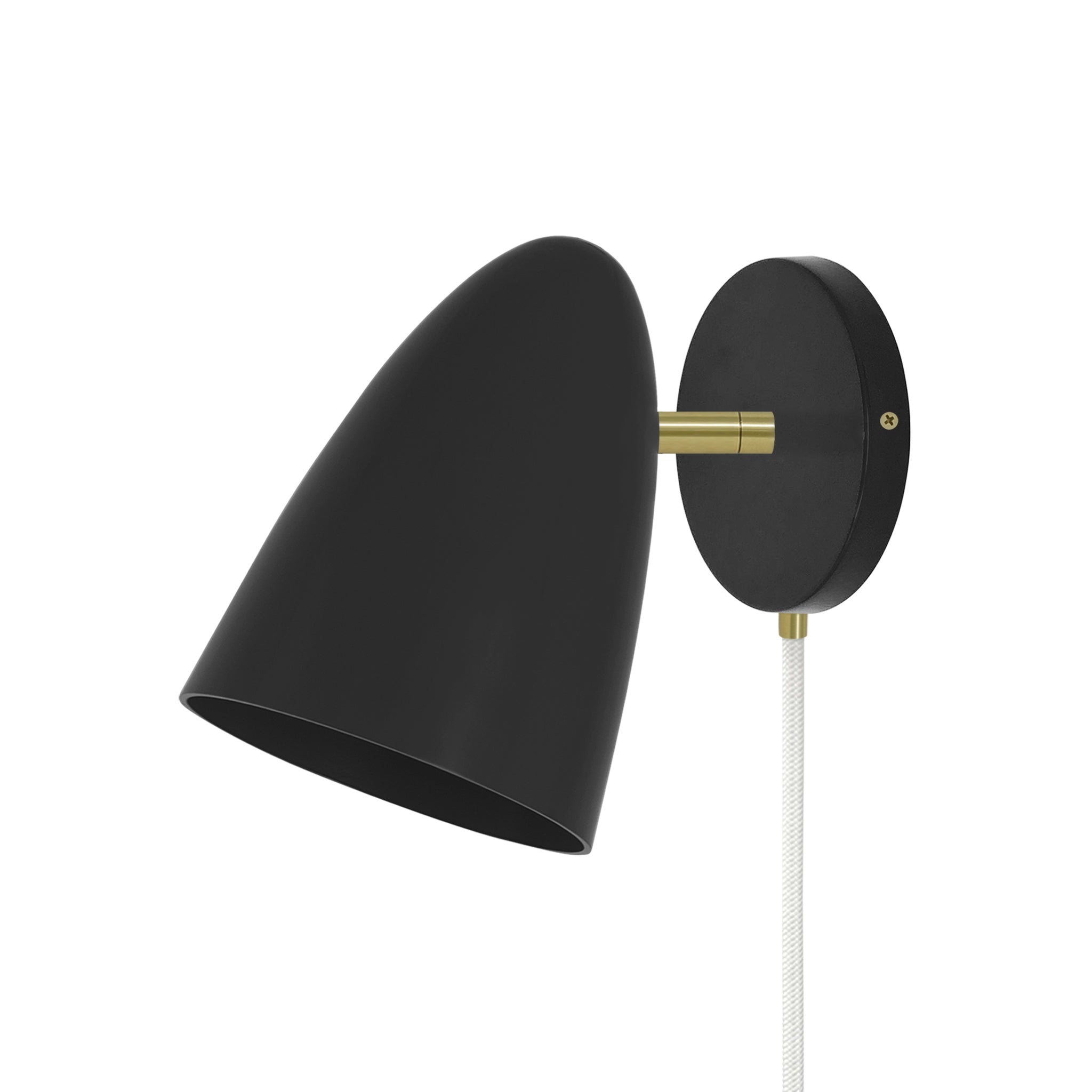 Brass and black color Boom plug-in sconce no arm Dutton Brown lighting