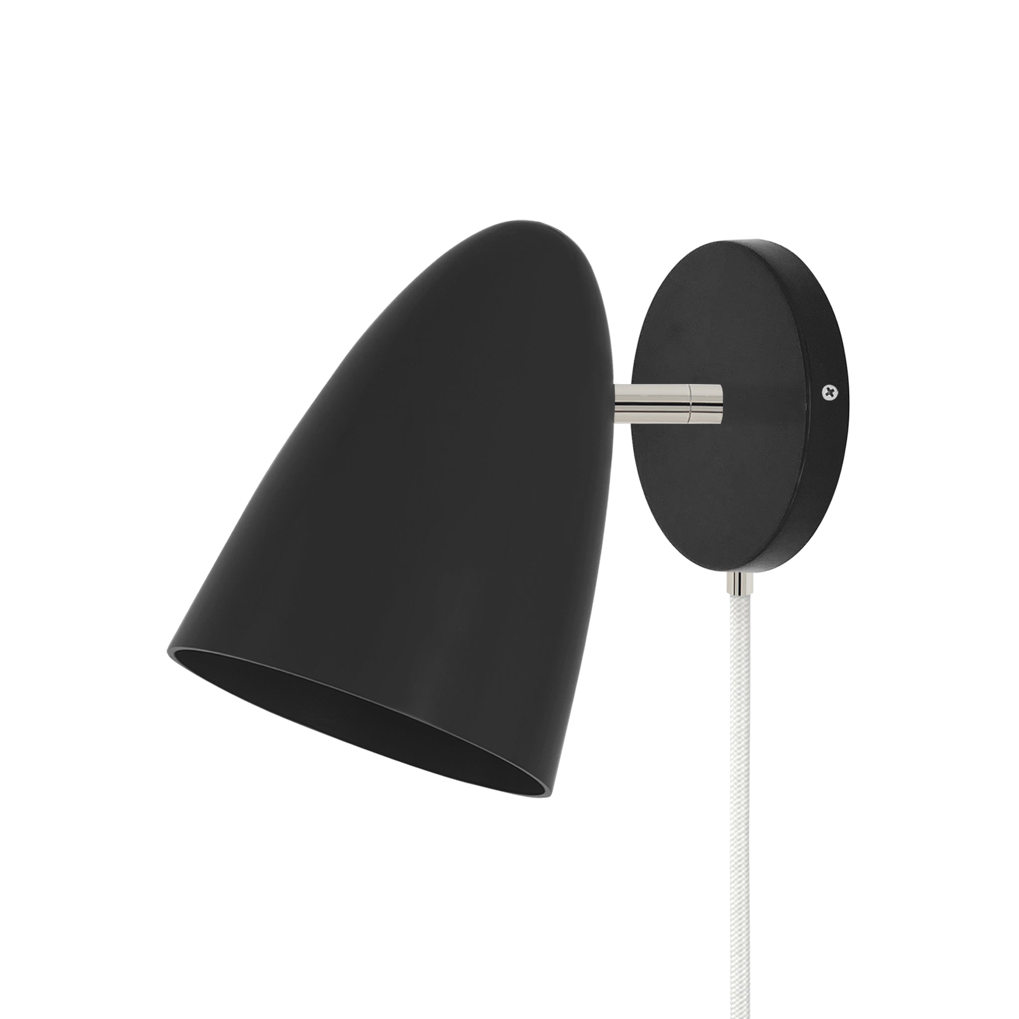 Nickel and black color Boom plug-in sconce no arm Dutton Brown lighting
