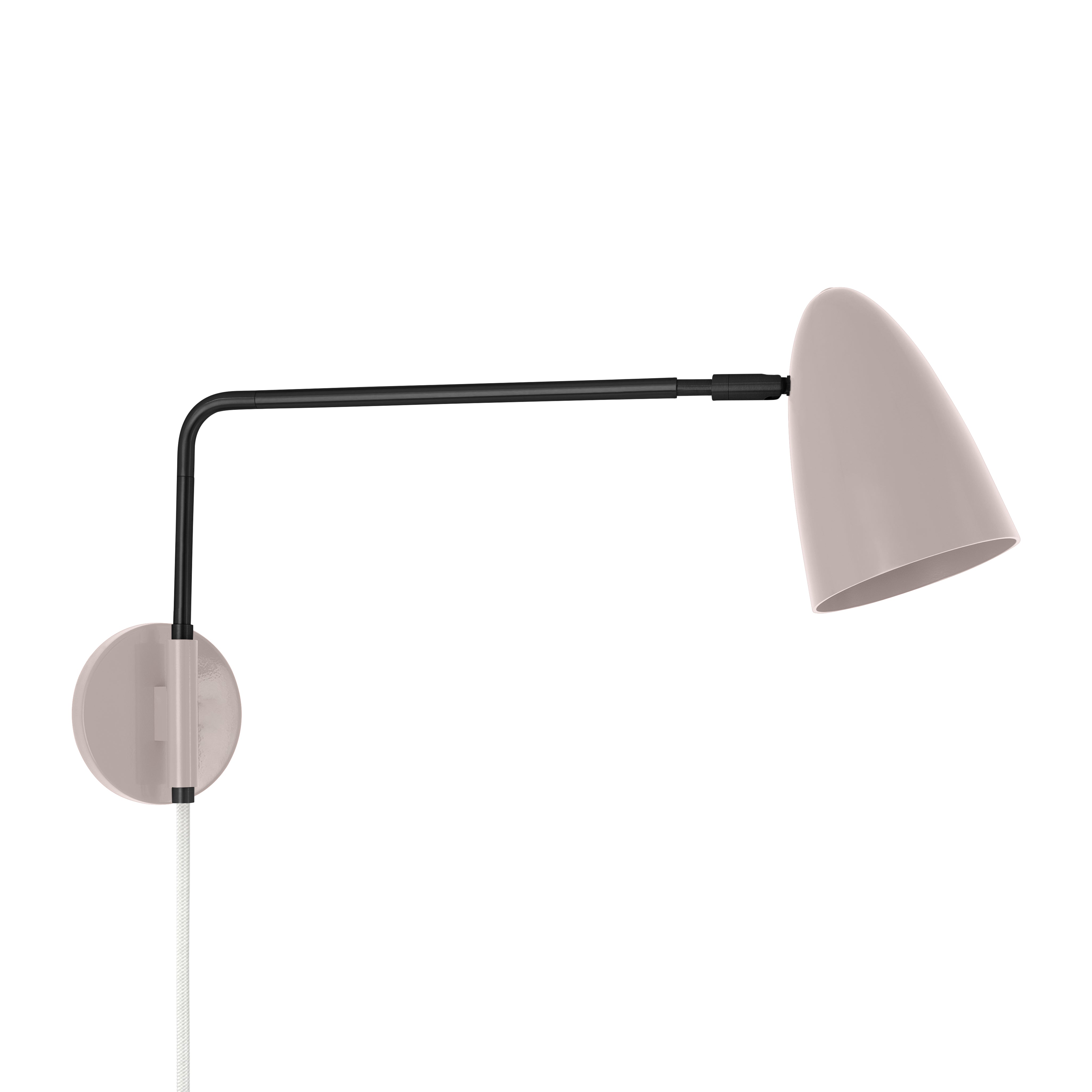 Black and barely color Boom Swing Arm plug-in sconce Dutton Brown lighting