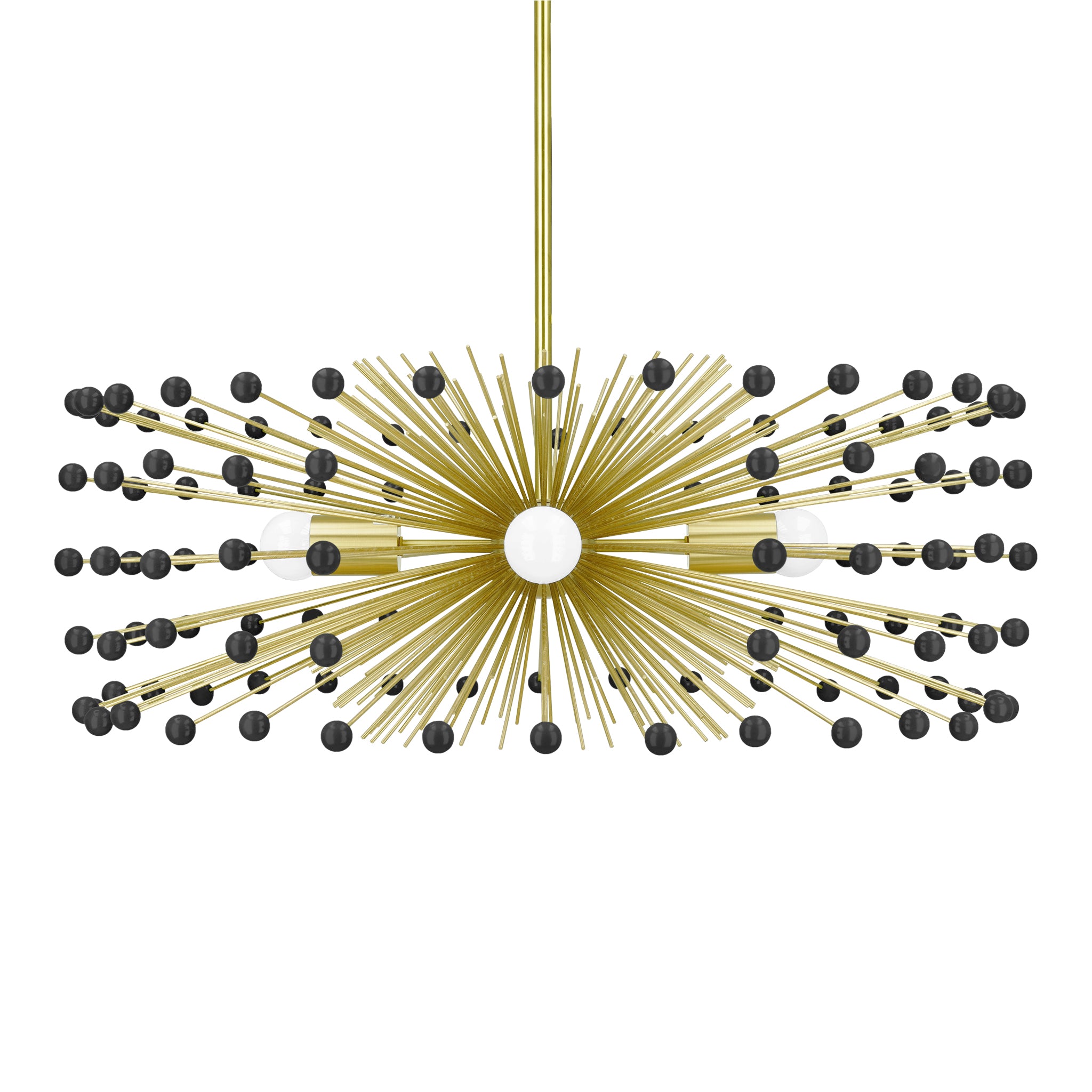 Brass and black color Beaded Urchin chandelier 27" Dutton Brown lighting