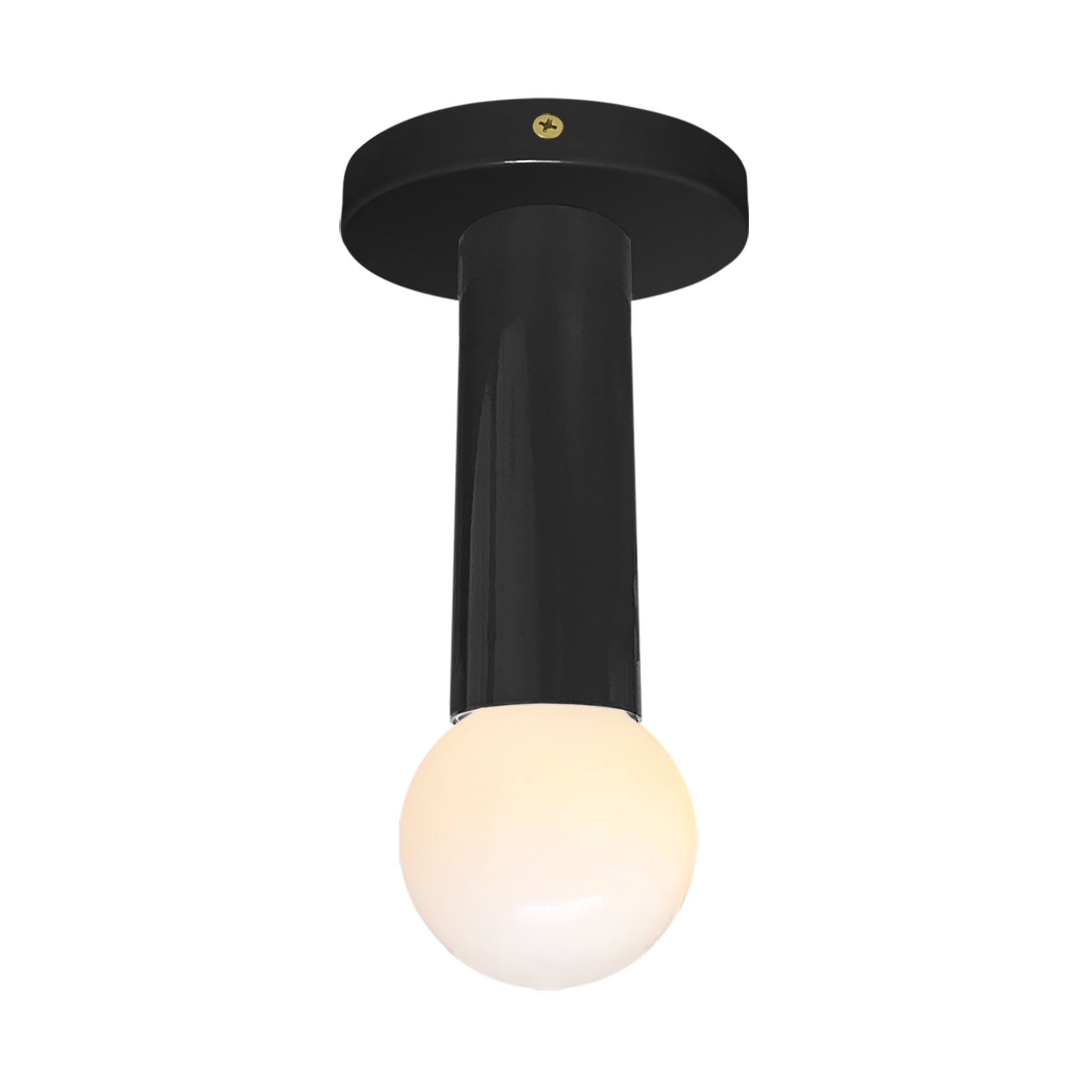 Brass and black color Eureka flush mount Dutton Brown lighting