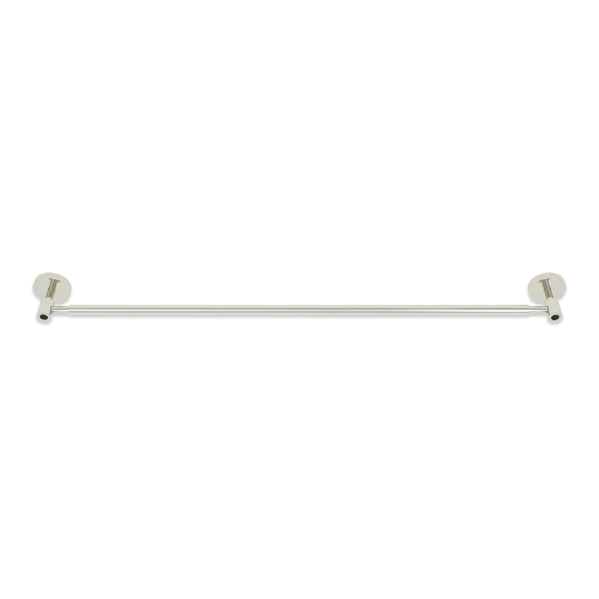 Nickel and black color Head towel bar 24" Dutton Brown hardware