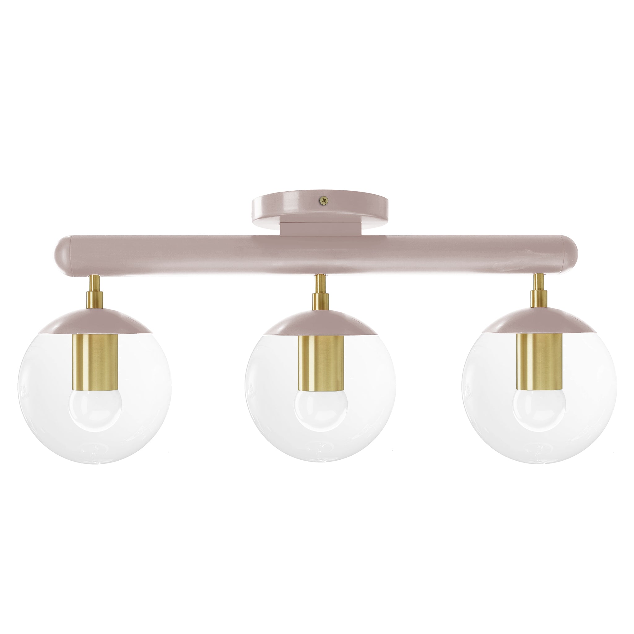 Brass and barely color Icon 3 flush mount Dutton Brown lighting