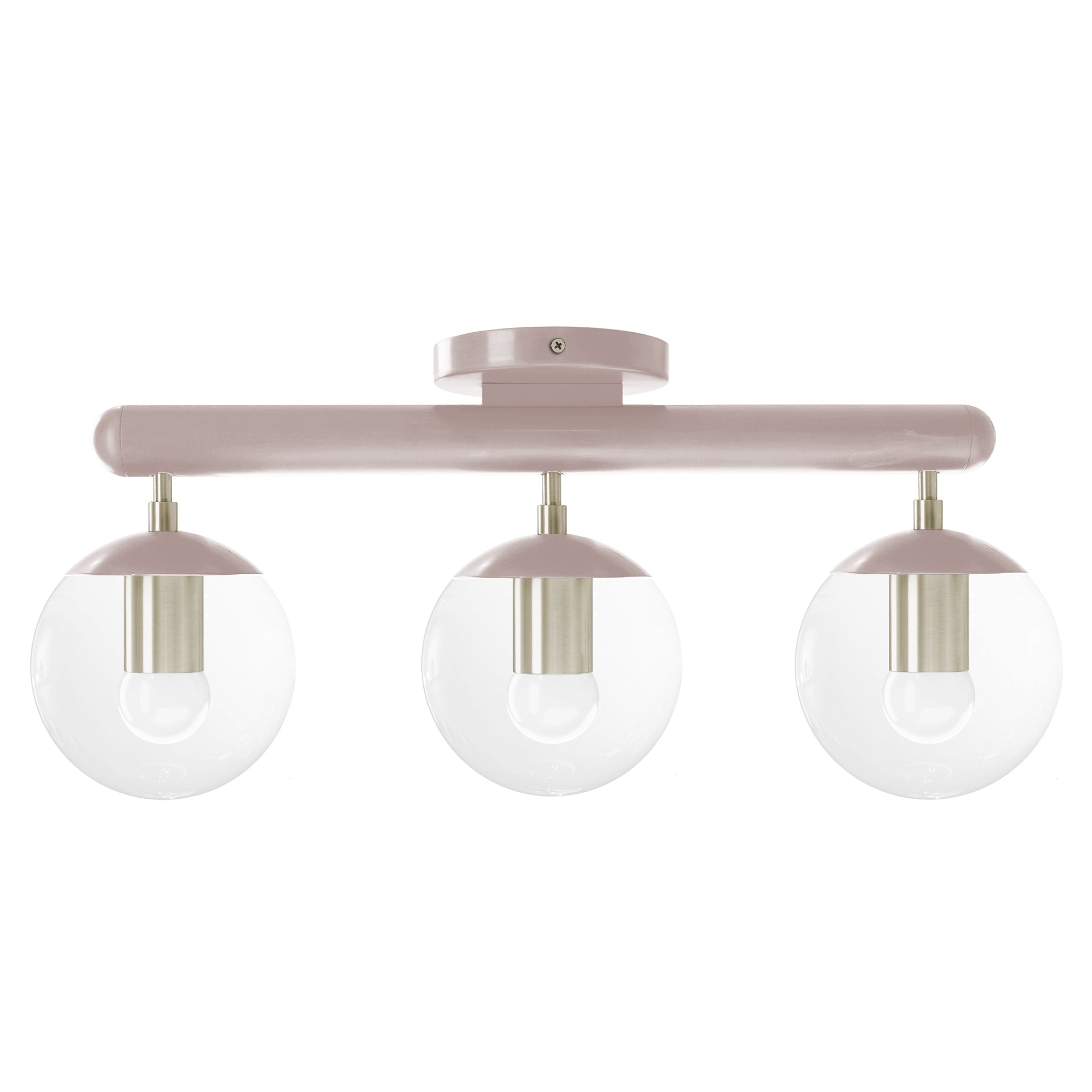 Nickel and barely color Icon 3 flush mount Dutton Brown lighting