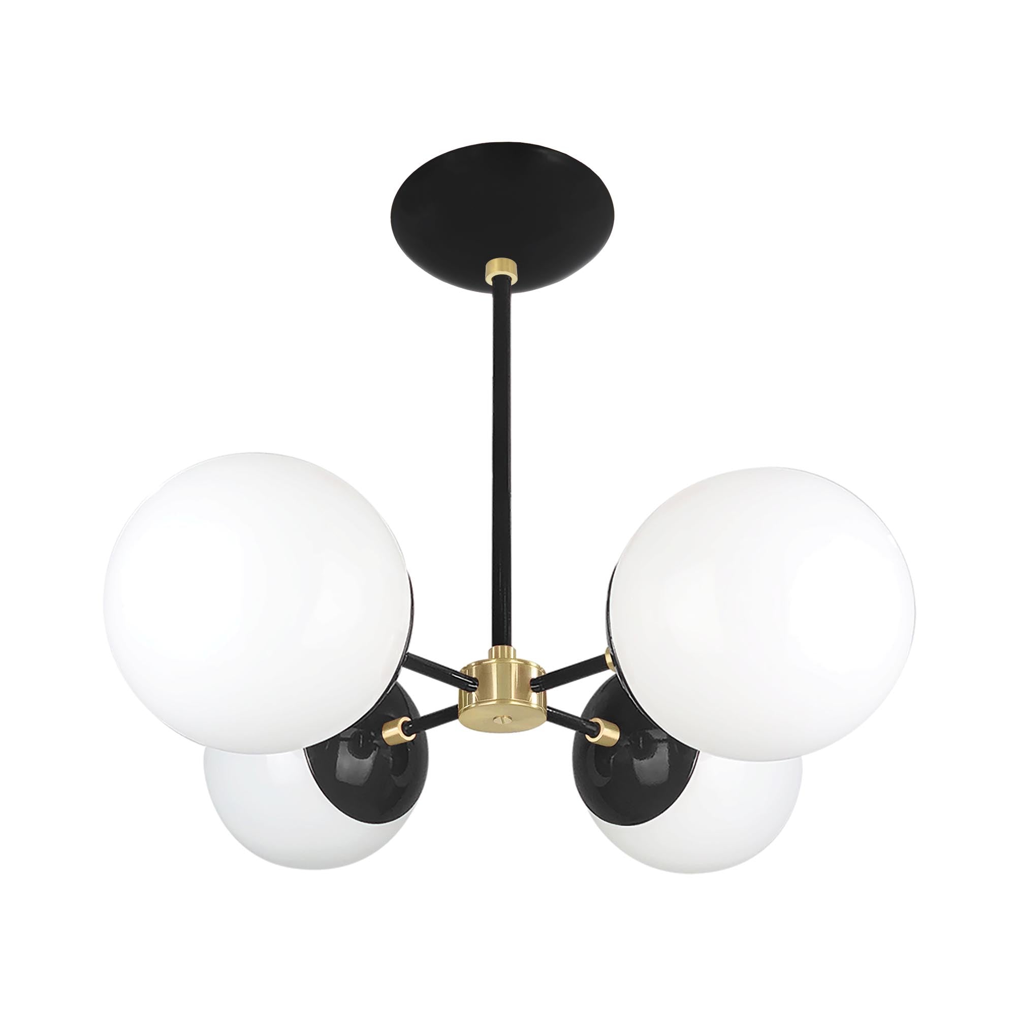 Brass and black color Orbi chandelier Dutton Brown lighting