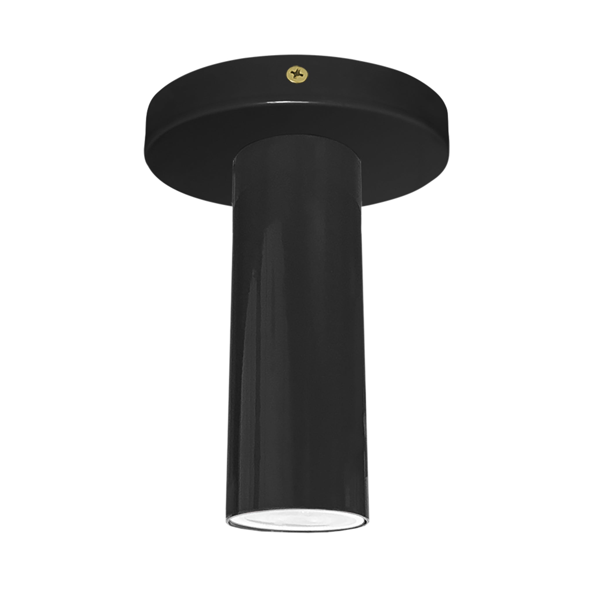 Brass and black color Reader flush mount Dutton Brown lighting