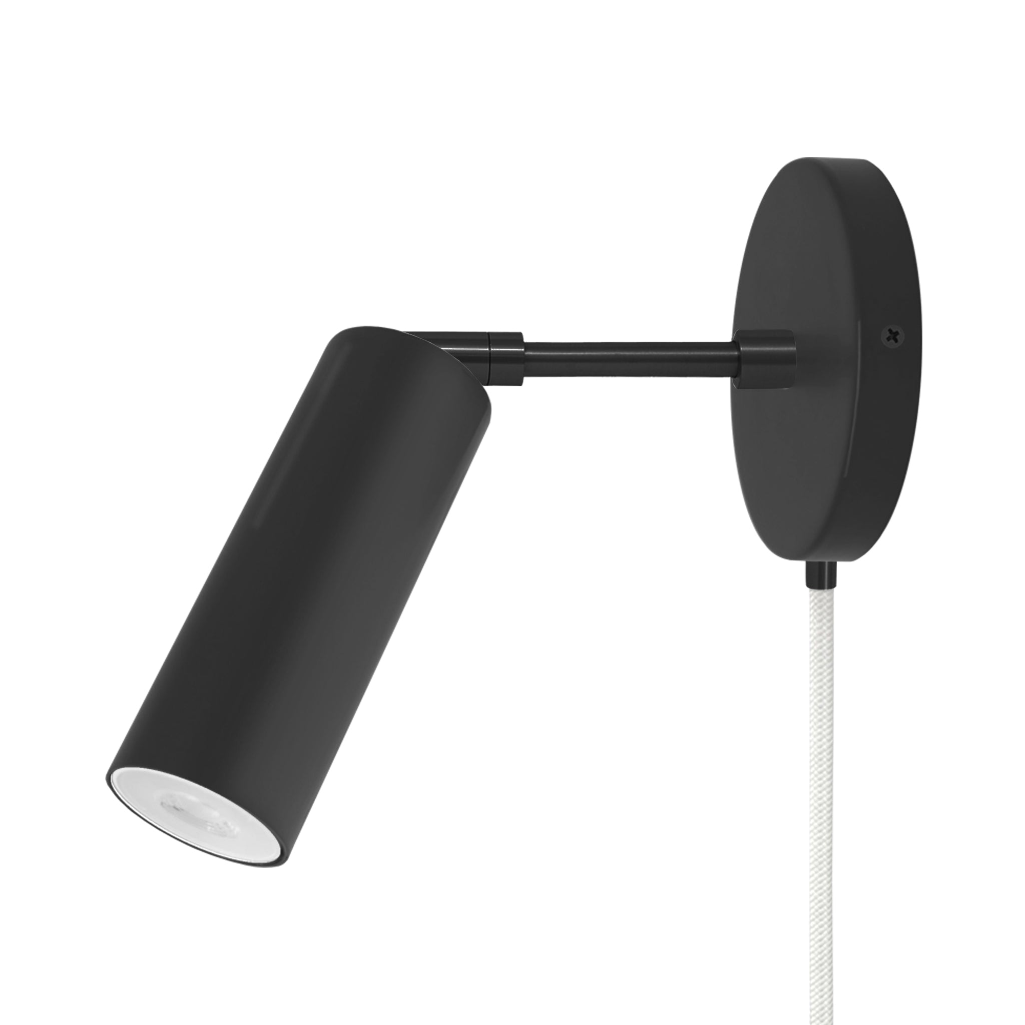 Black and black color Reader plug-in sconce 3" arm Dutton Brown lighting