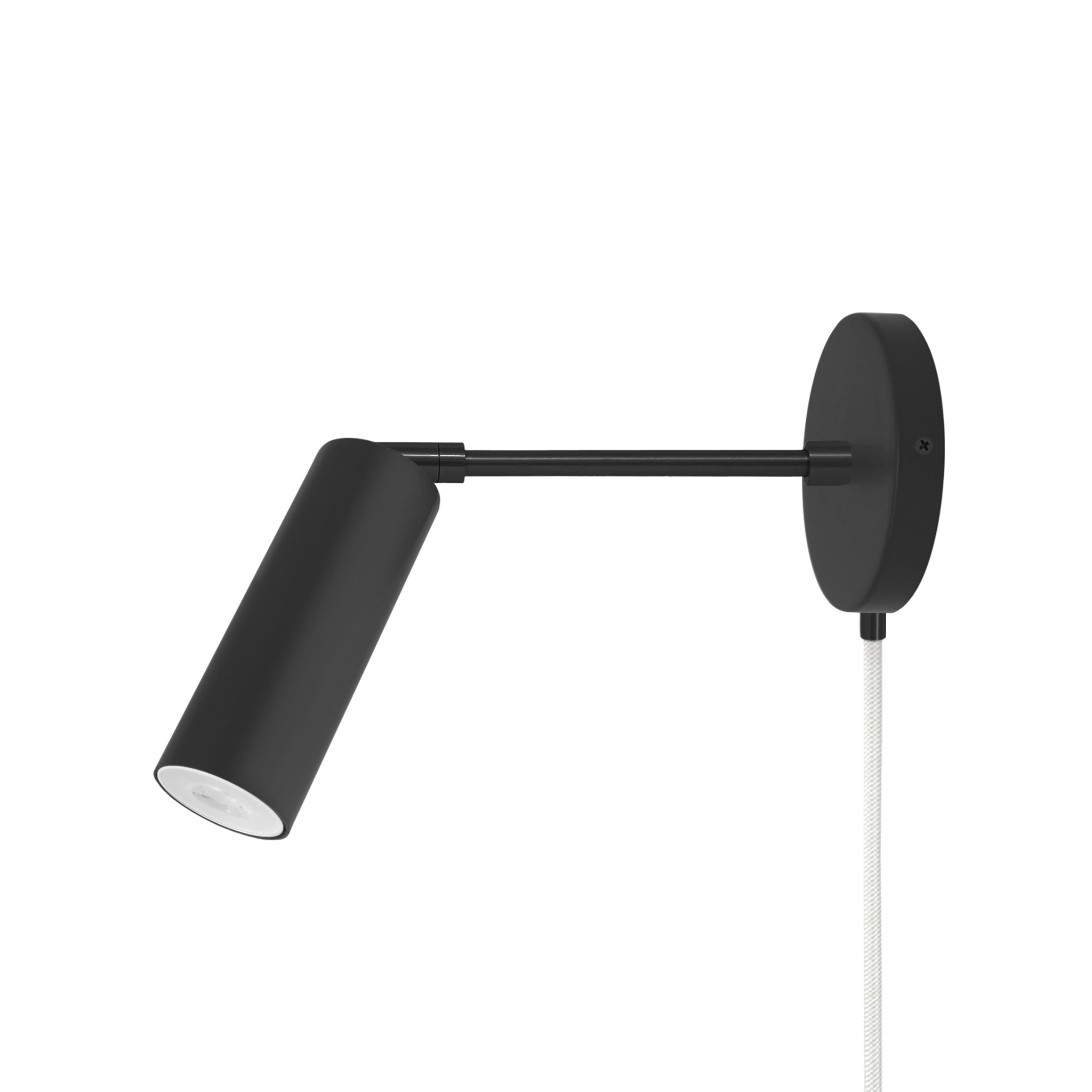 Black and black color Reader plug-in sconce 6" arm Dutton Brown lighting