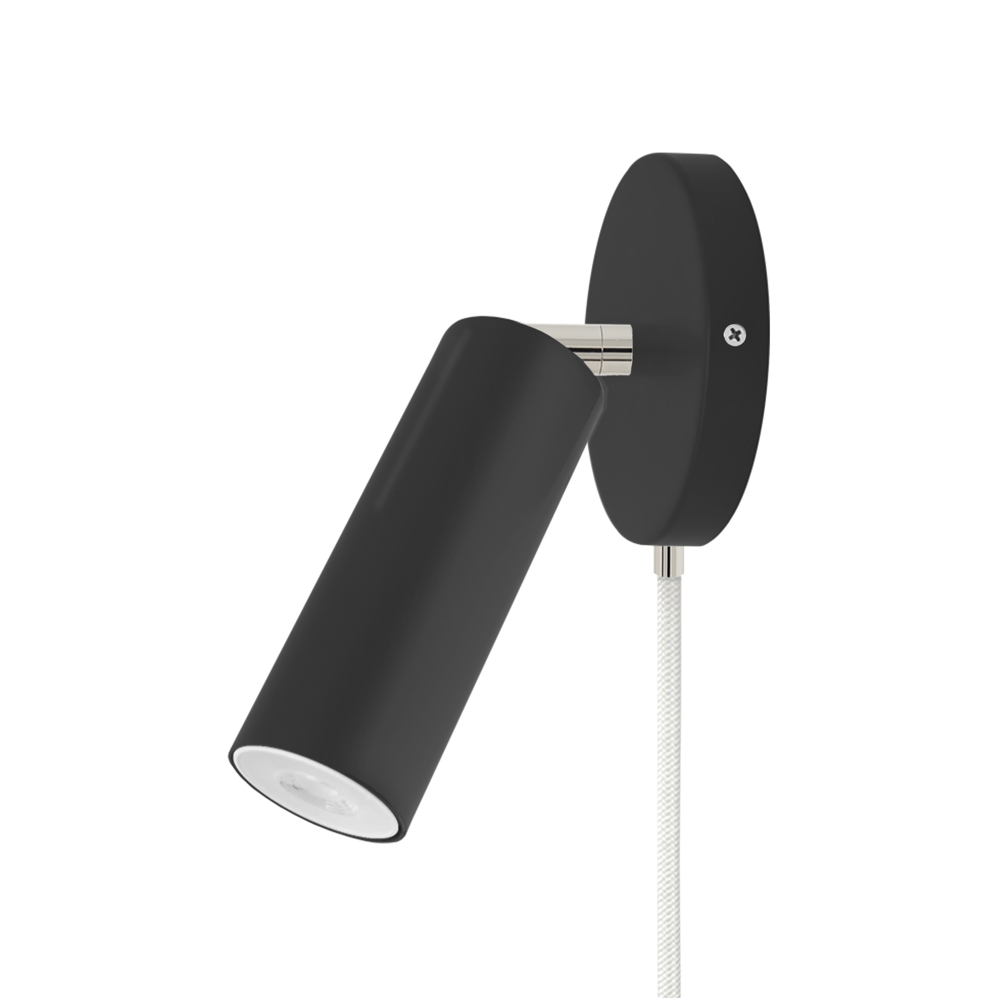 Nickel and black color Reader plug-in sconce no arm Dutton Brown lighting