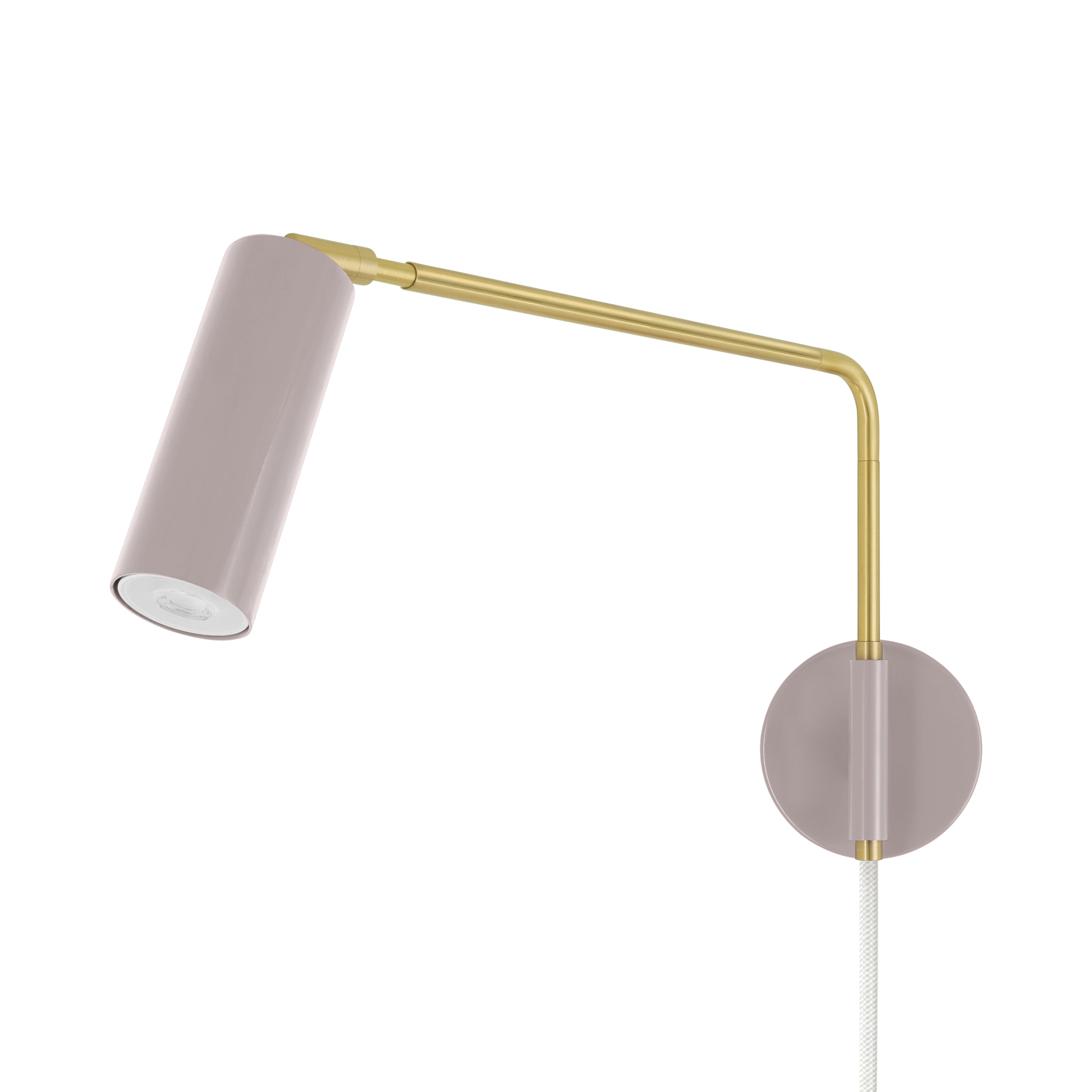 Brass and barely color Reader Swing Arm plug-in sconce Dutton Brown lighting