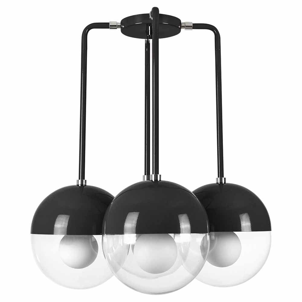 Nickel and black color Tetra chandelier Dutton Brown lighting
