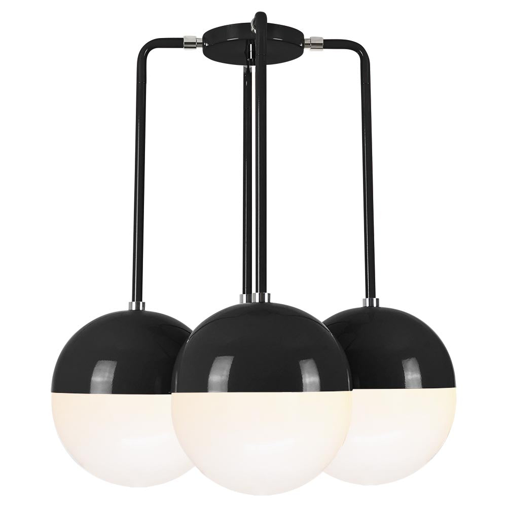 Nickel and black color Tetra chandelier Dutton Brown lighting