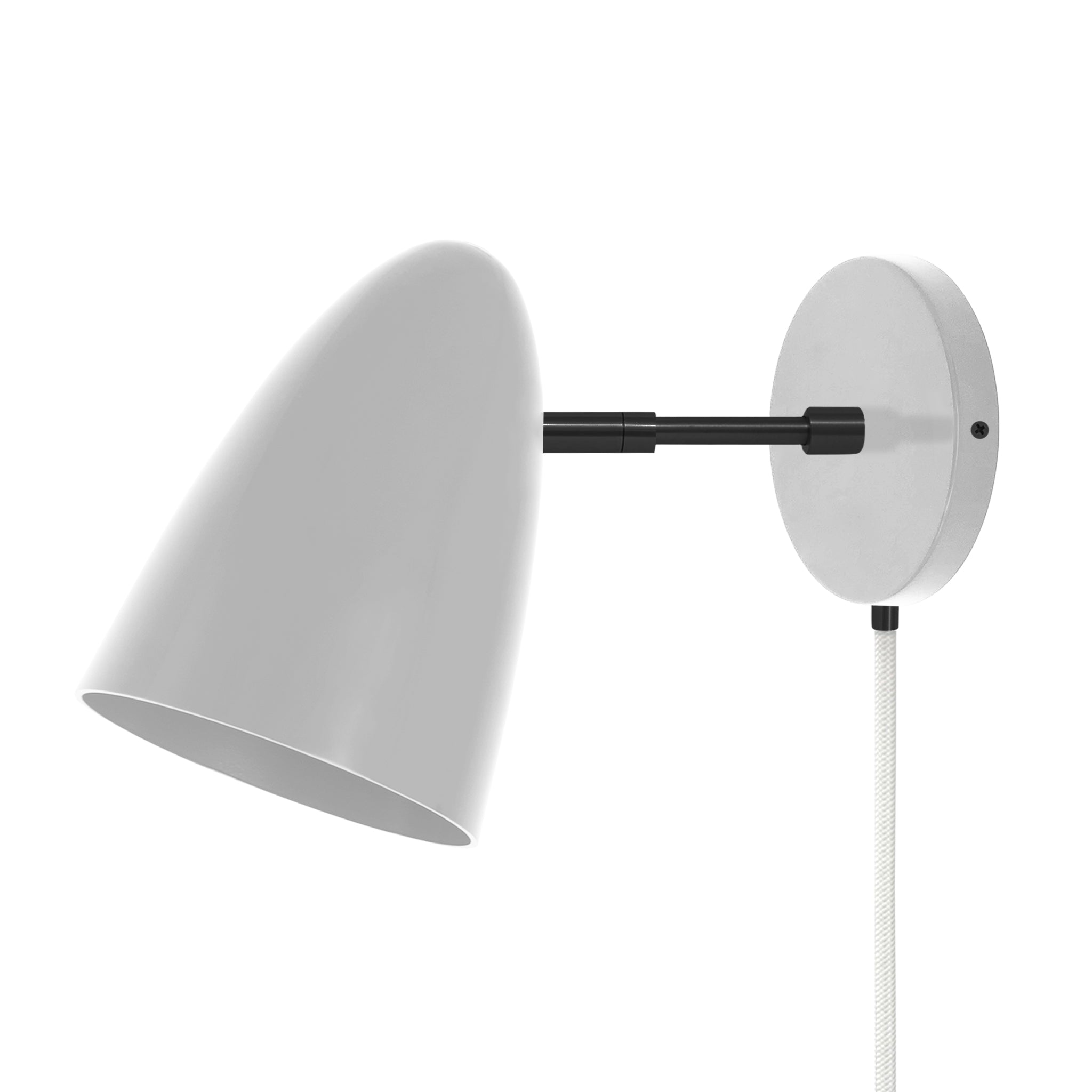 Black and barely color Boom plug-in sconce 3" arm Dutton Brown lighting