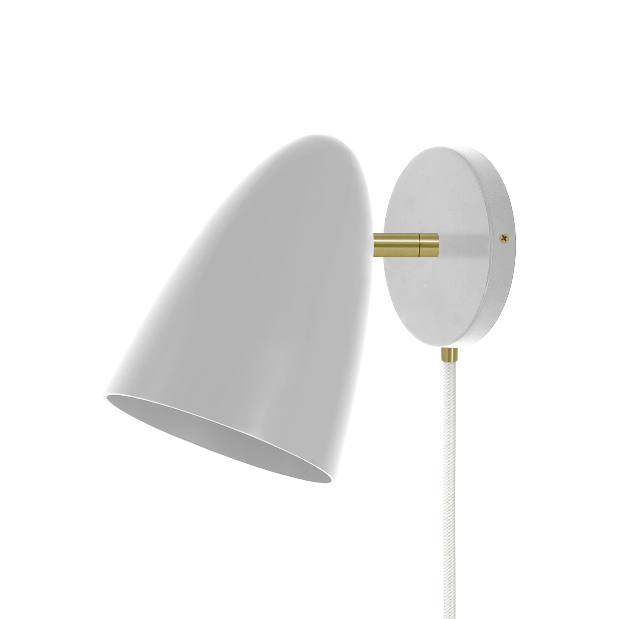 Brass and chalk color Boom plug-in sconce no arm Dutton Brown lighting