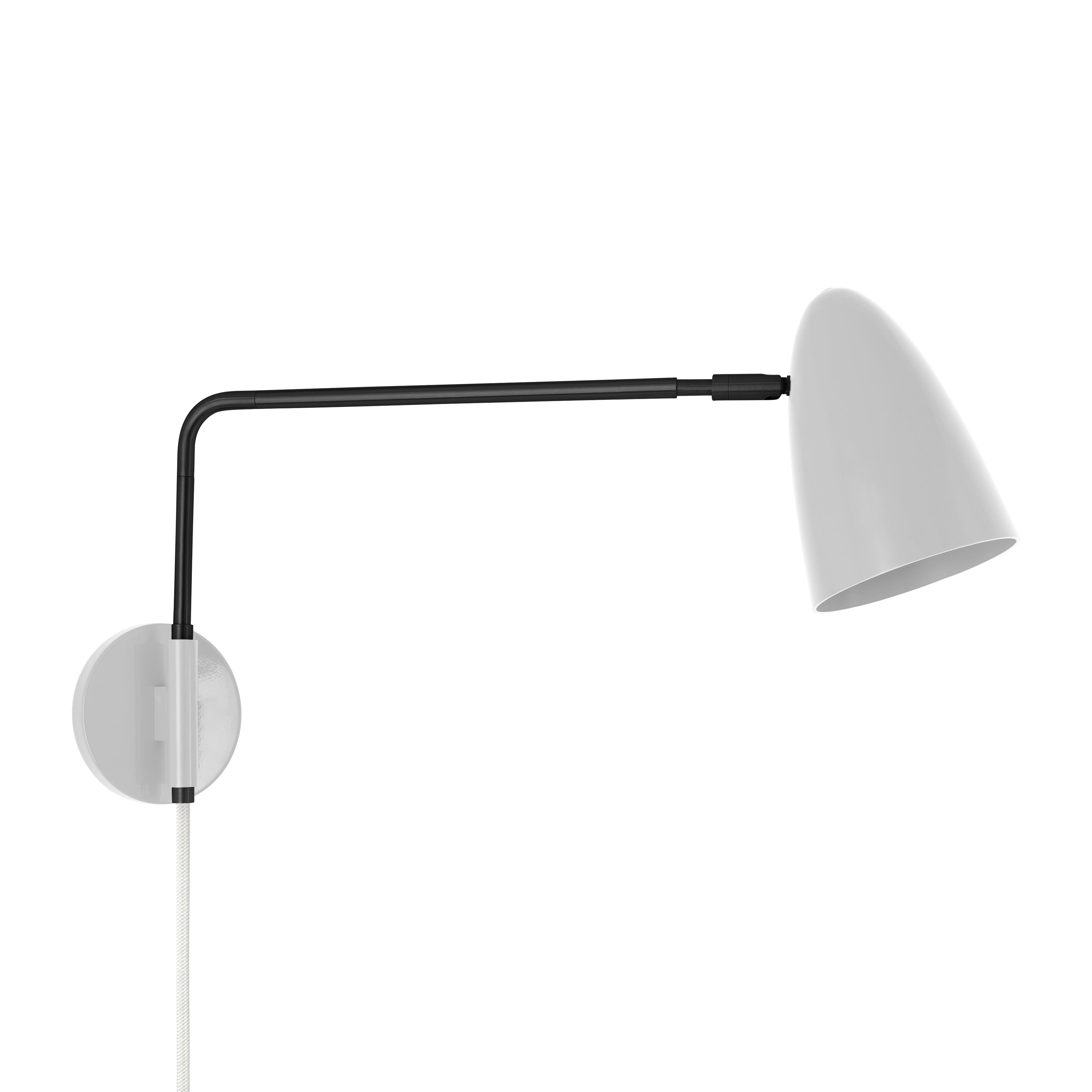 Black and chalk color Boom Swing Arm plug-in sconce Dutton Brown lighting