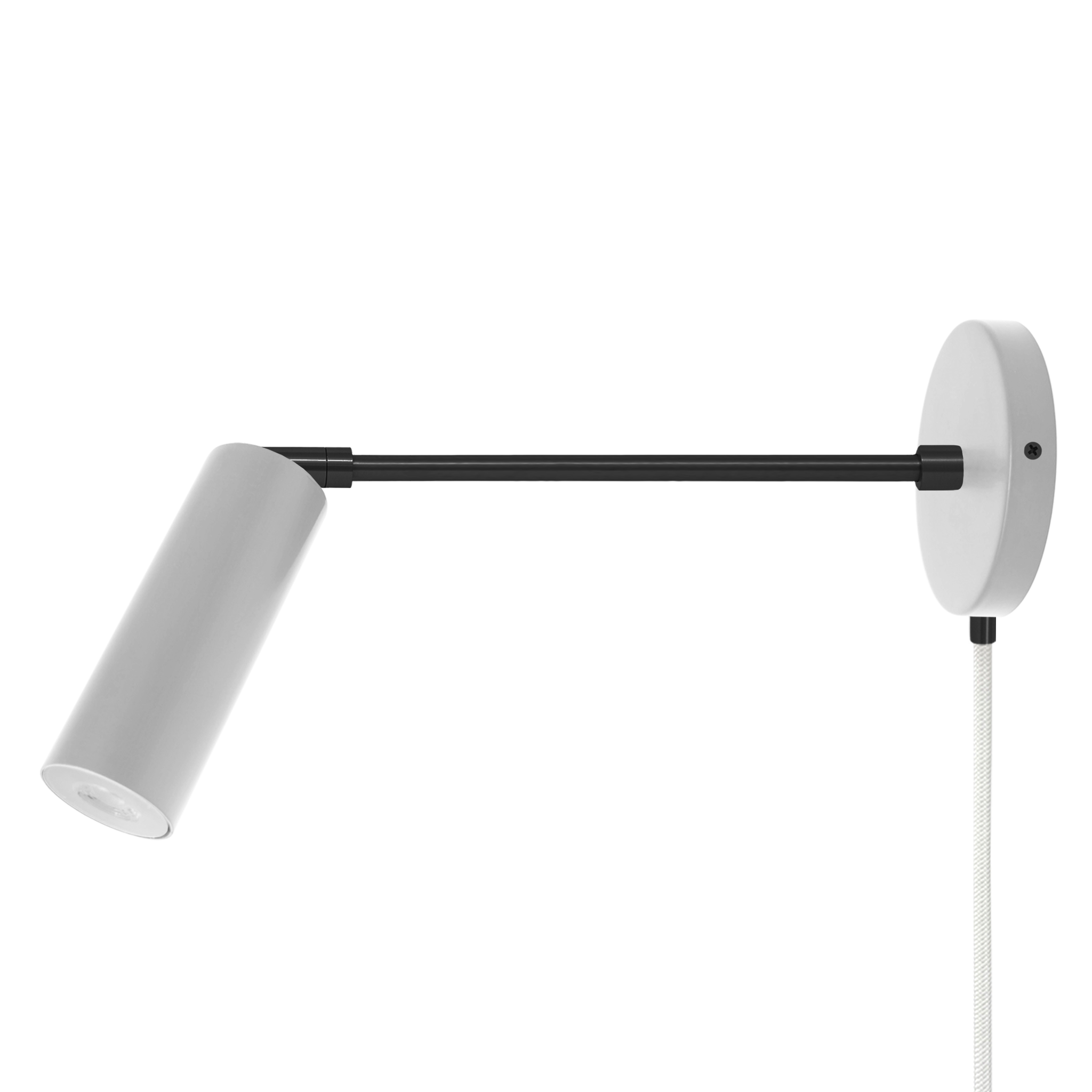 Black and chalk color Reader plug-in sconce 10" arm Dutton Brown lighting