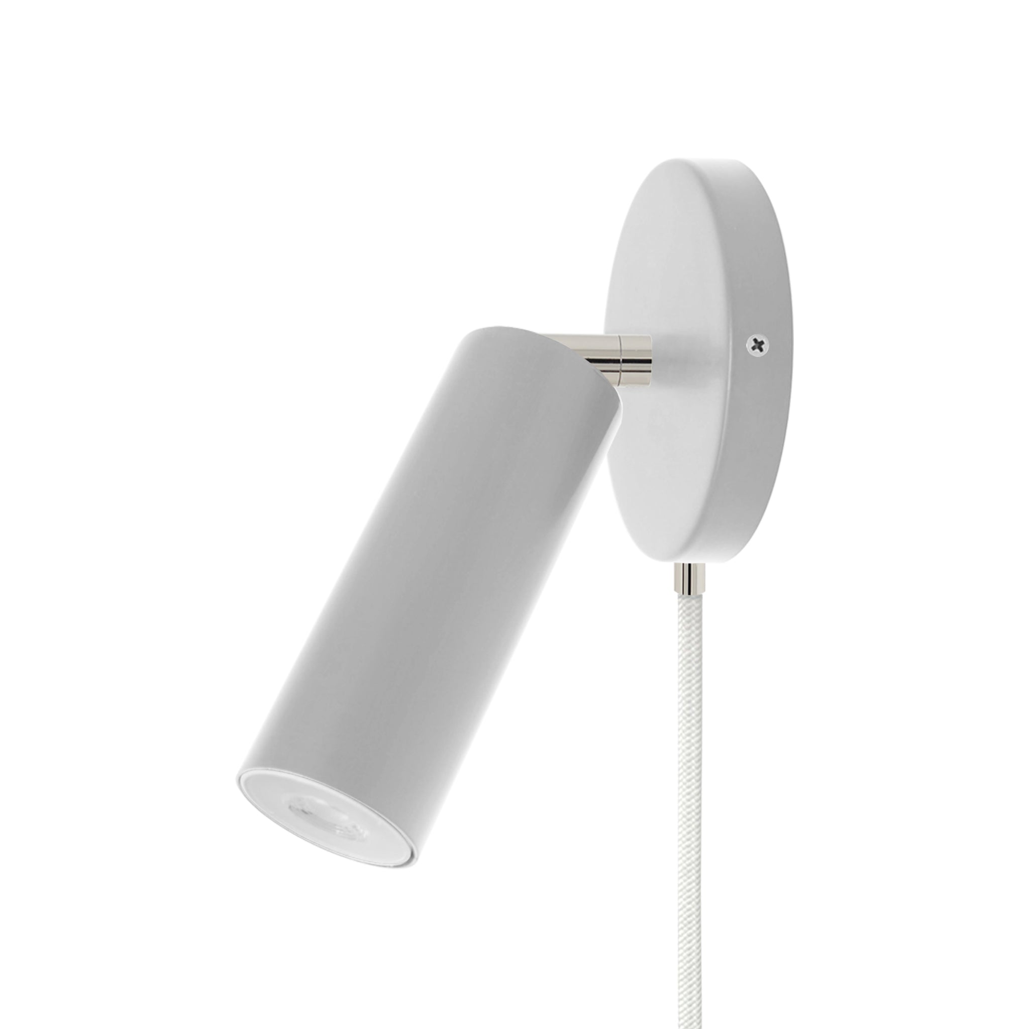 Nickel and chalk color Reader plug-in sconce no arm Dutton Brown lighting
