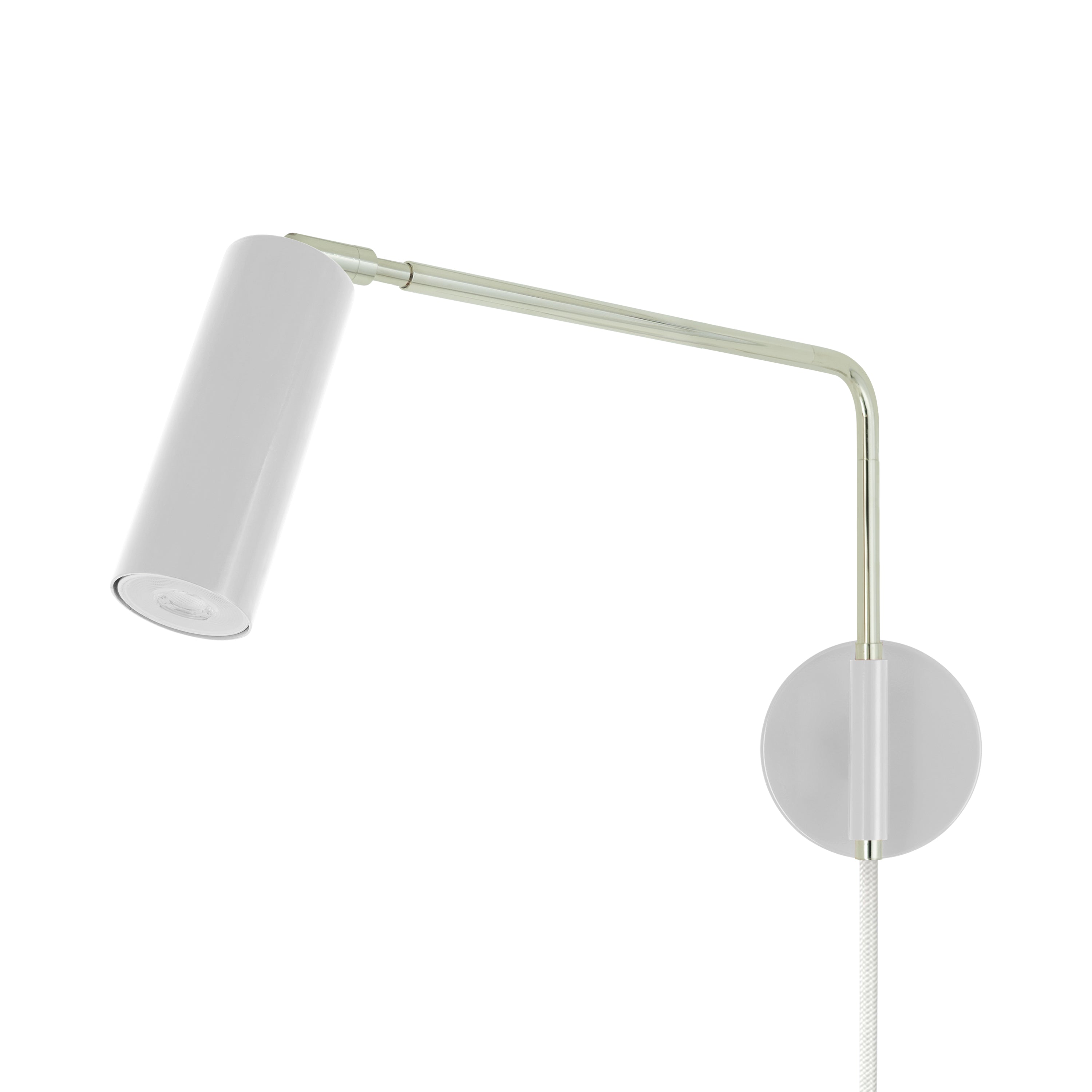 Nickel and chalk color Reader Swing Arm plug-in sconce Dutton Brown lighting