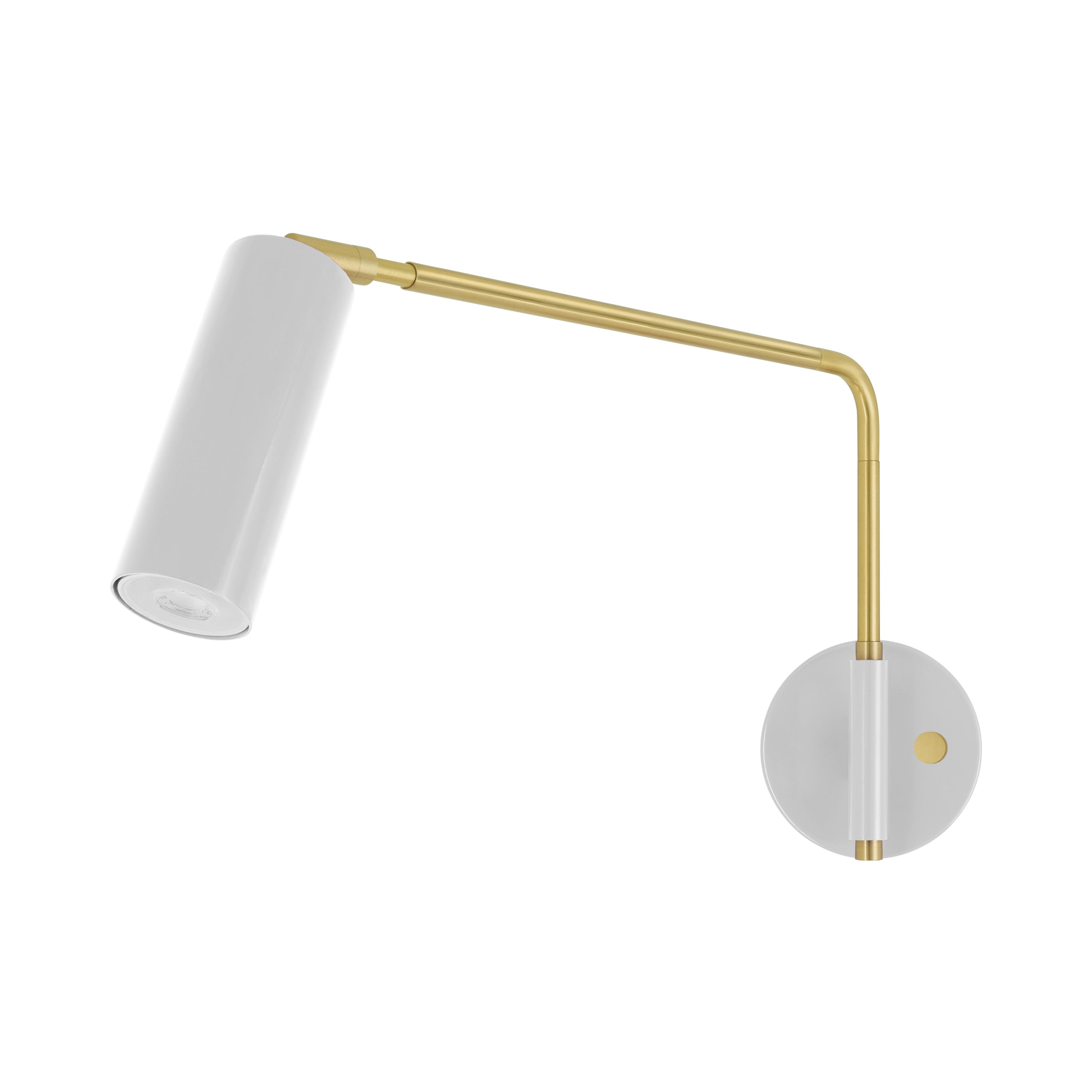 Brass and barely color Color Reader Swing Arm sconce Dutton Brown lighting