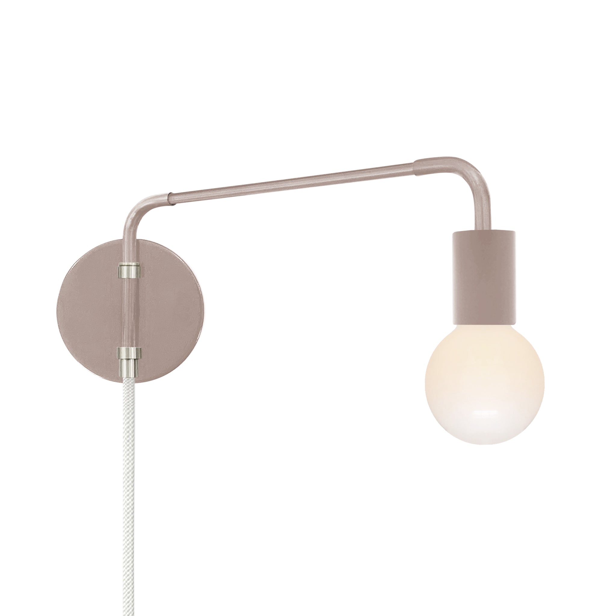 Nickel and barely color Sway plug-in sconce Dutton Brown lighting