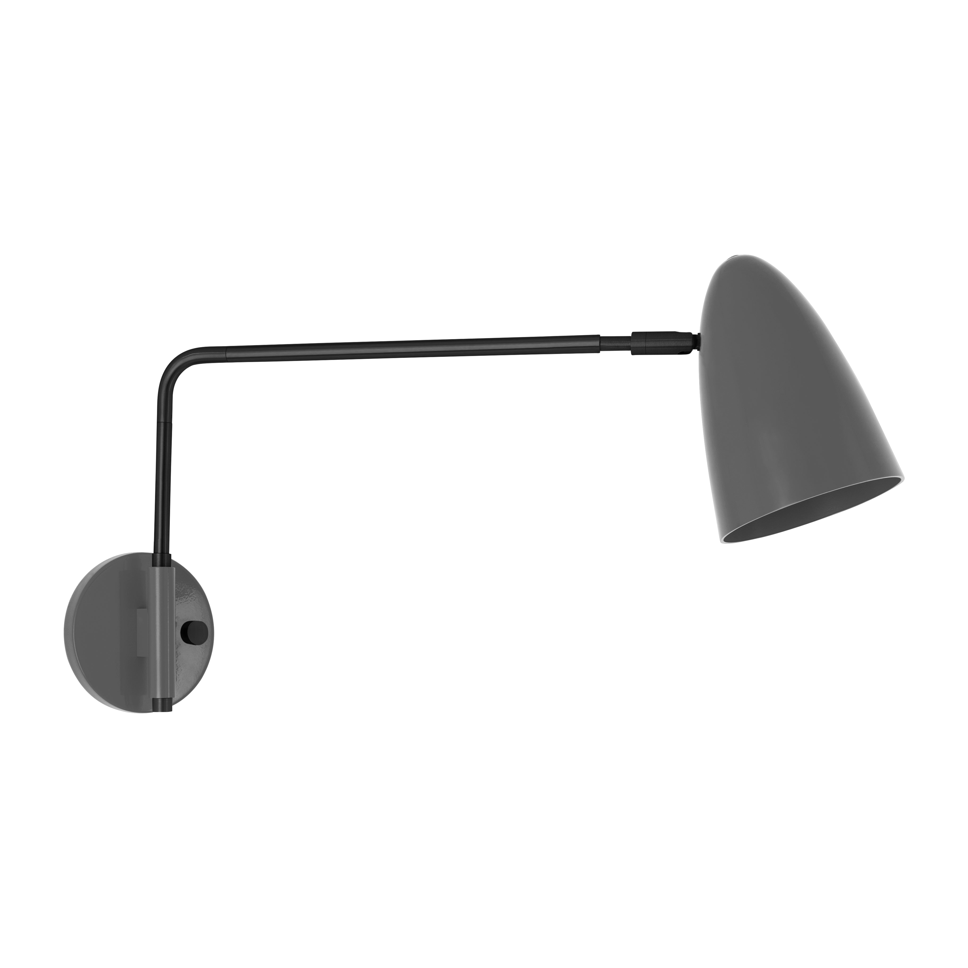 Black and charcoal color Boom Swing Arm sconce Dutton Brown lighting