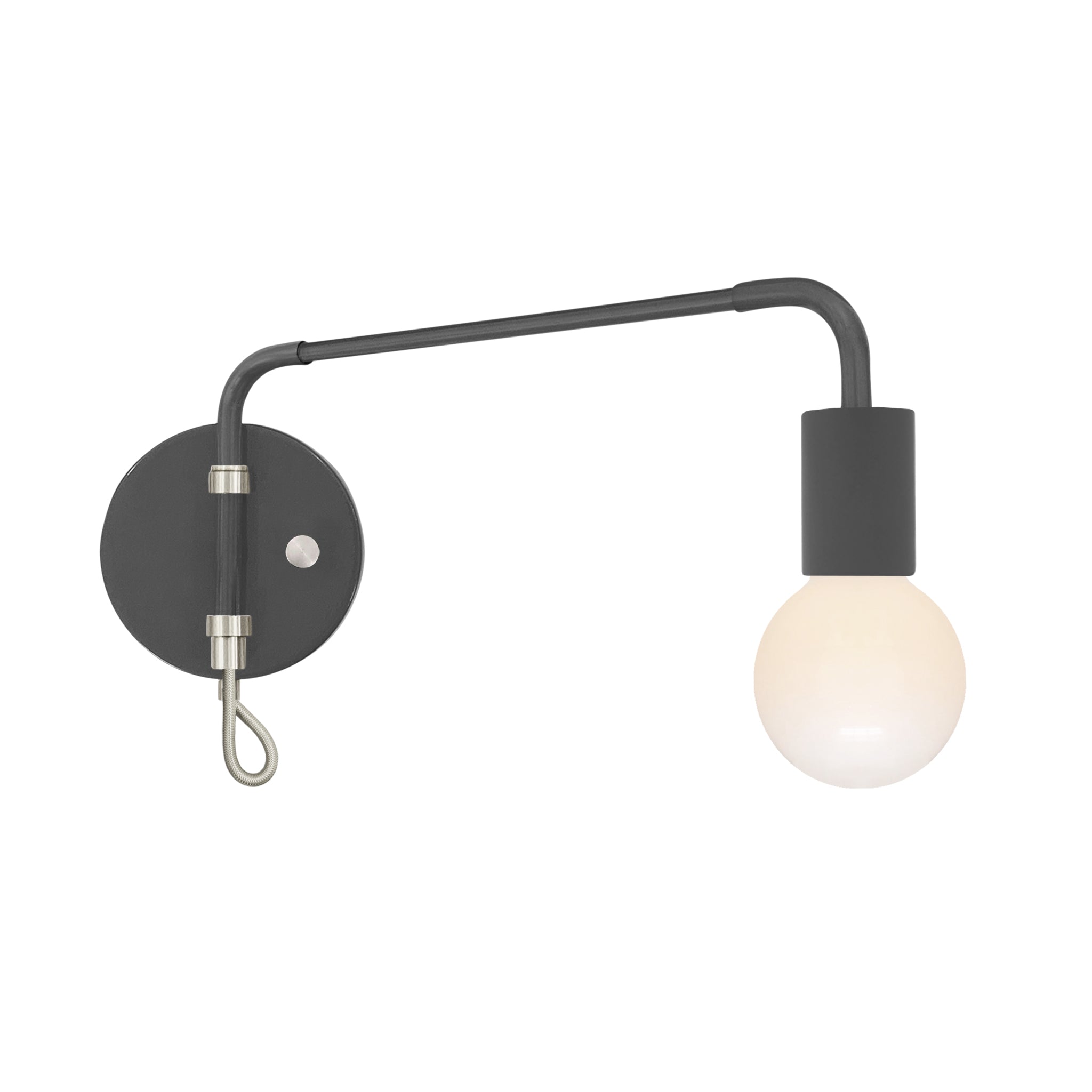 Nickel and charcoal color Sway sconce Dutton Brown lighting