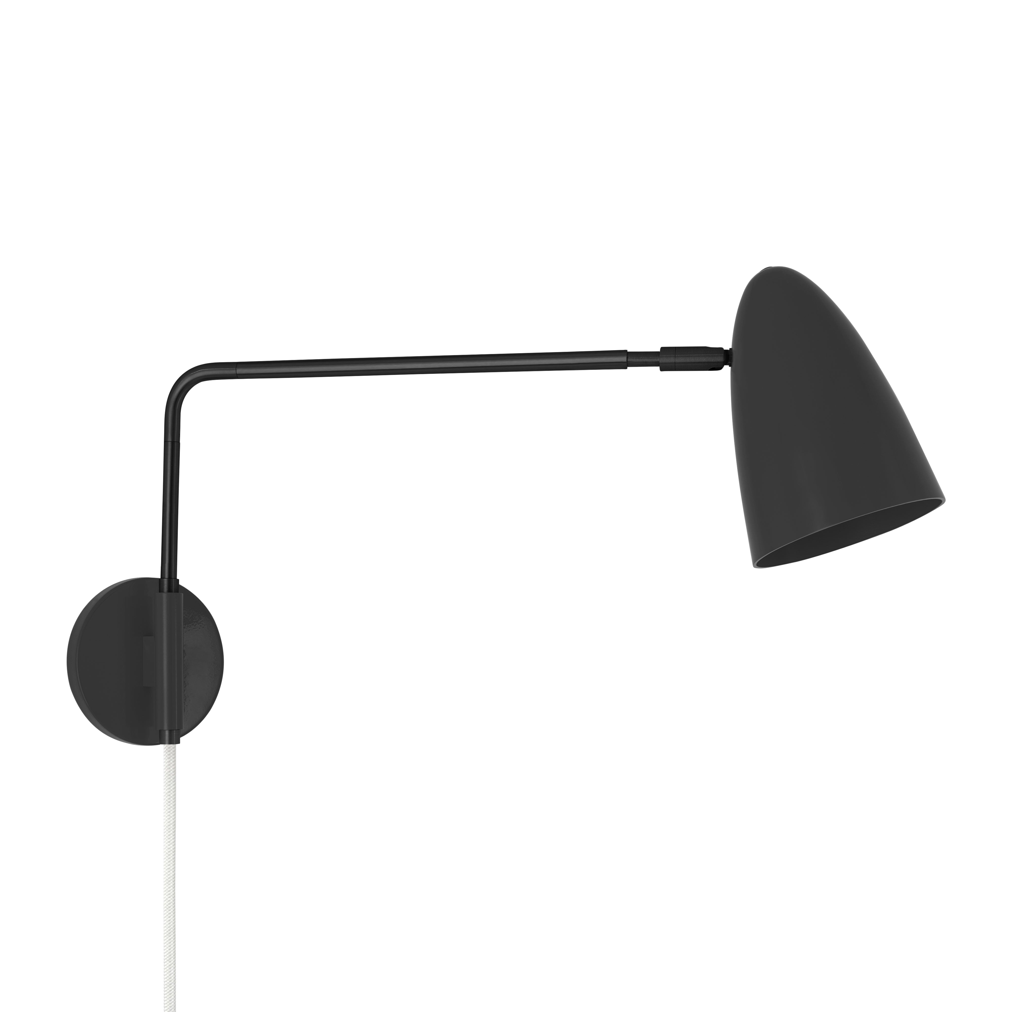 Black and black color Boom Swing Arm plug-in sconce Dutton Brown lighting