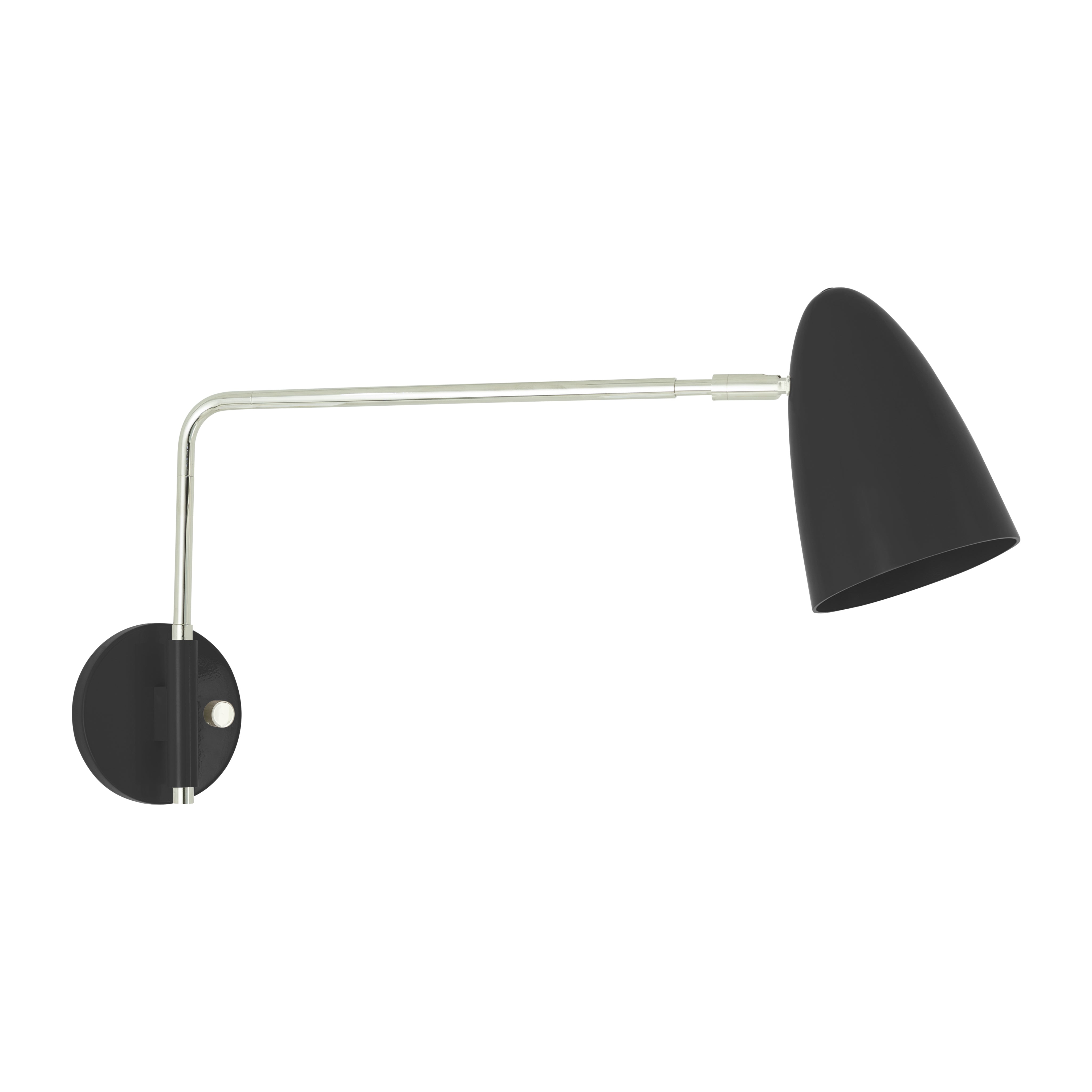 Nickel and black color Boom Swing Arm sconce Dutton Brown lighting