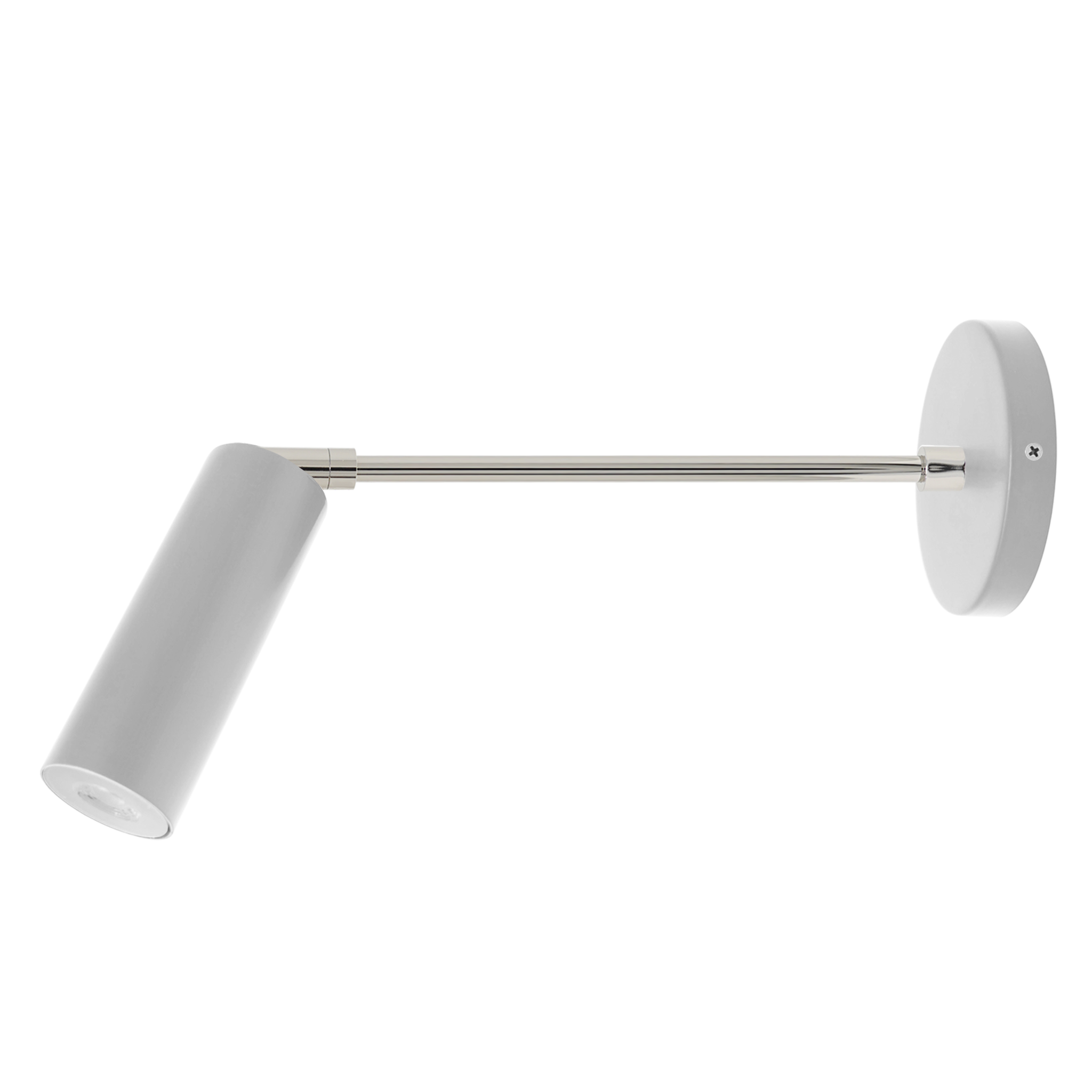 Nickel and chalk color Reader sconce 10" arm Dutton Brown lighting