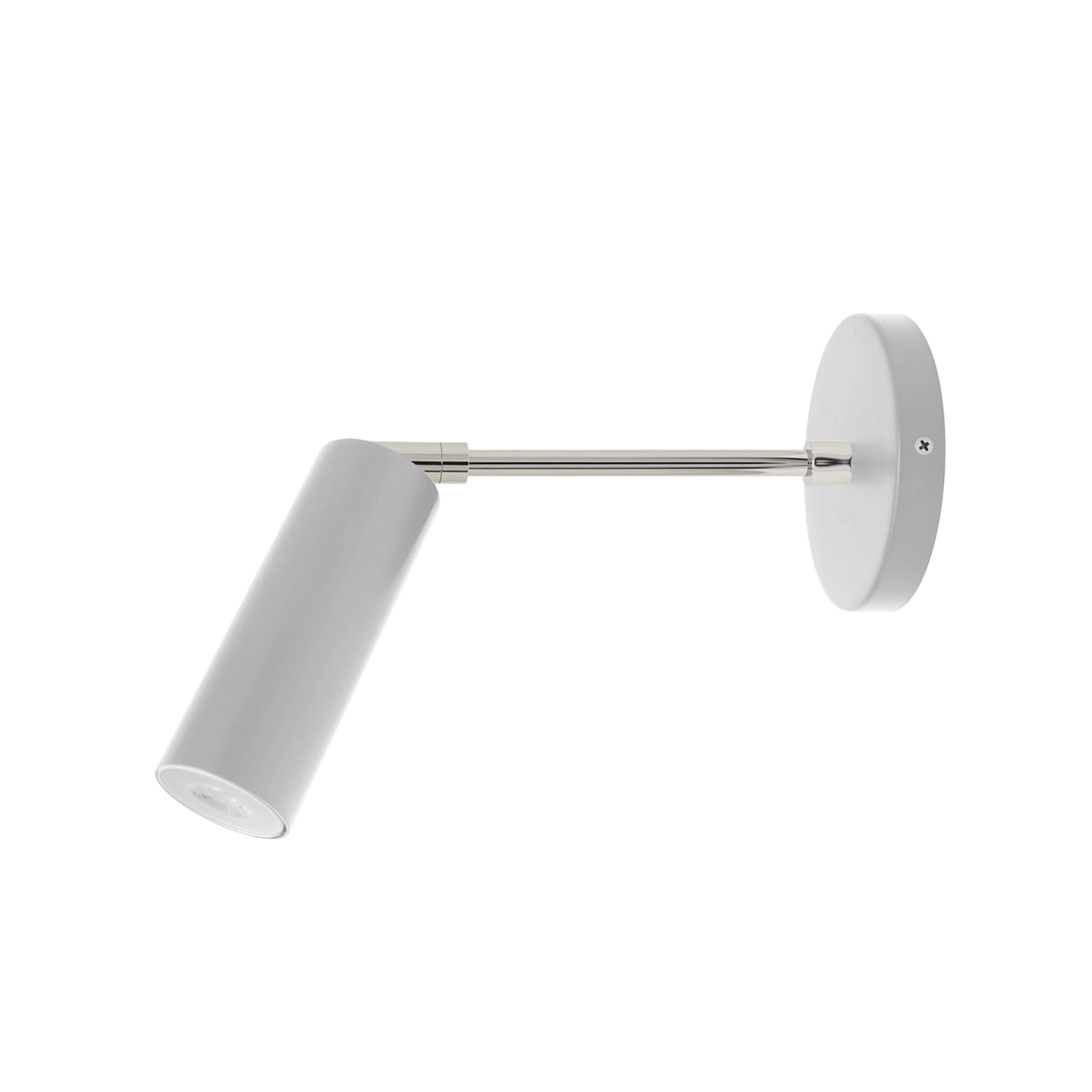 Nickel and chalk color Reader sconce 6" arm Dutton Brown lighting