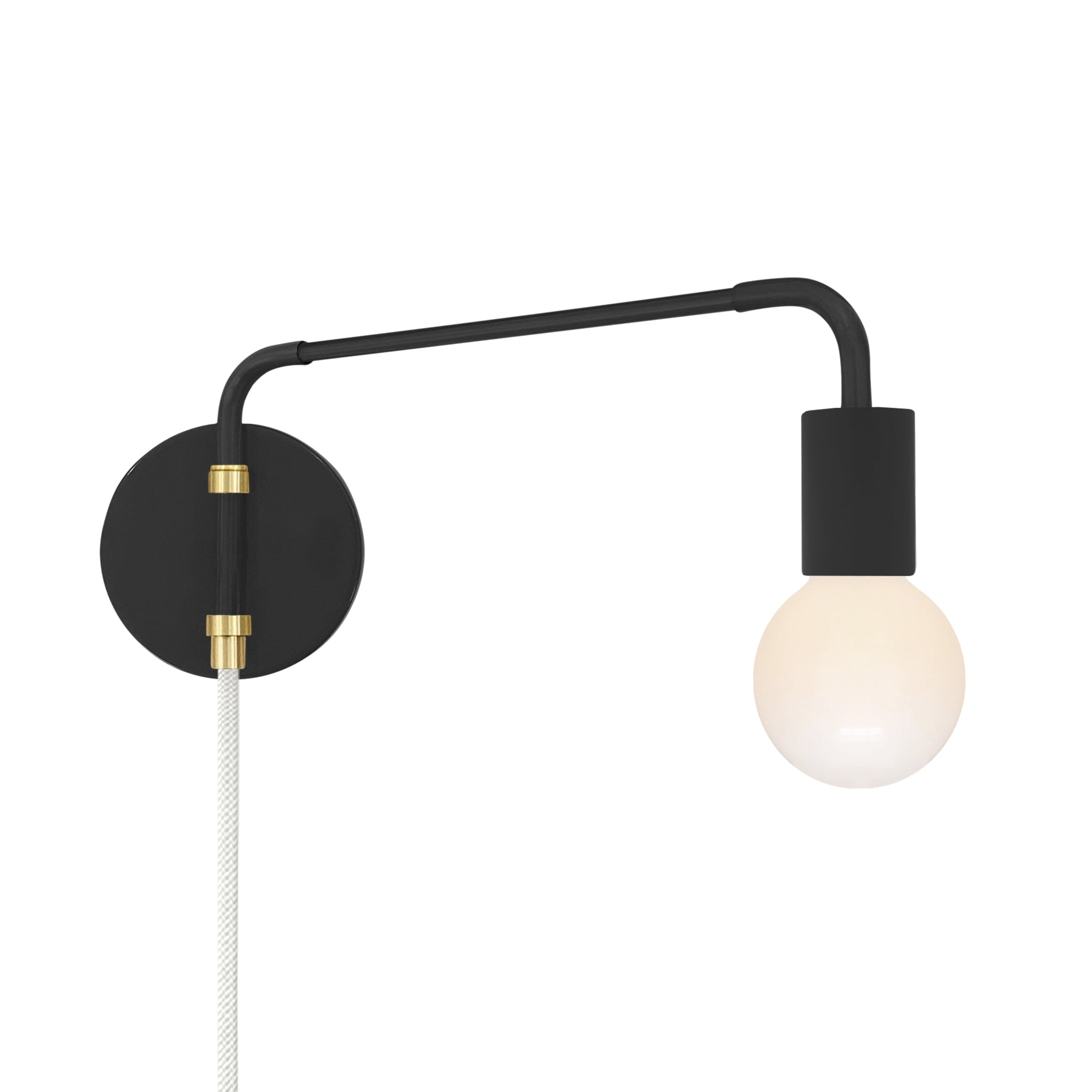 Brass and black color Sway plug-in sconce Dutton Brown lighting