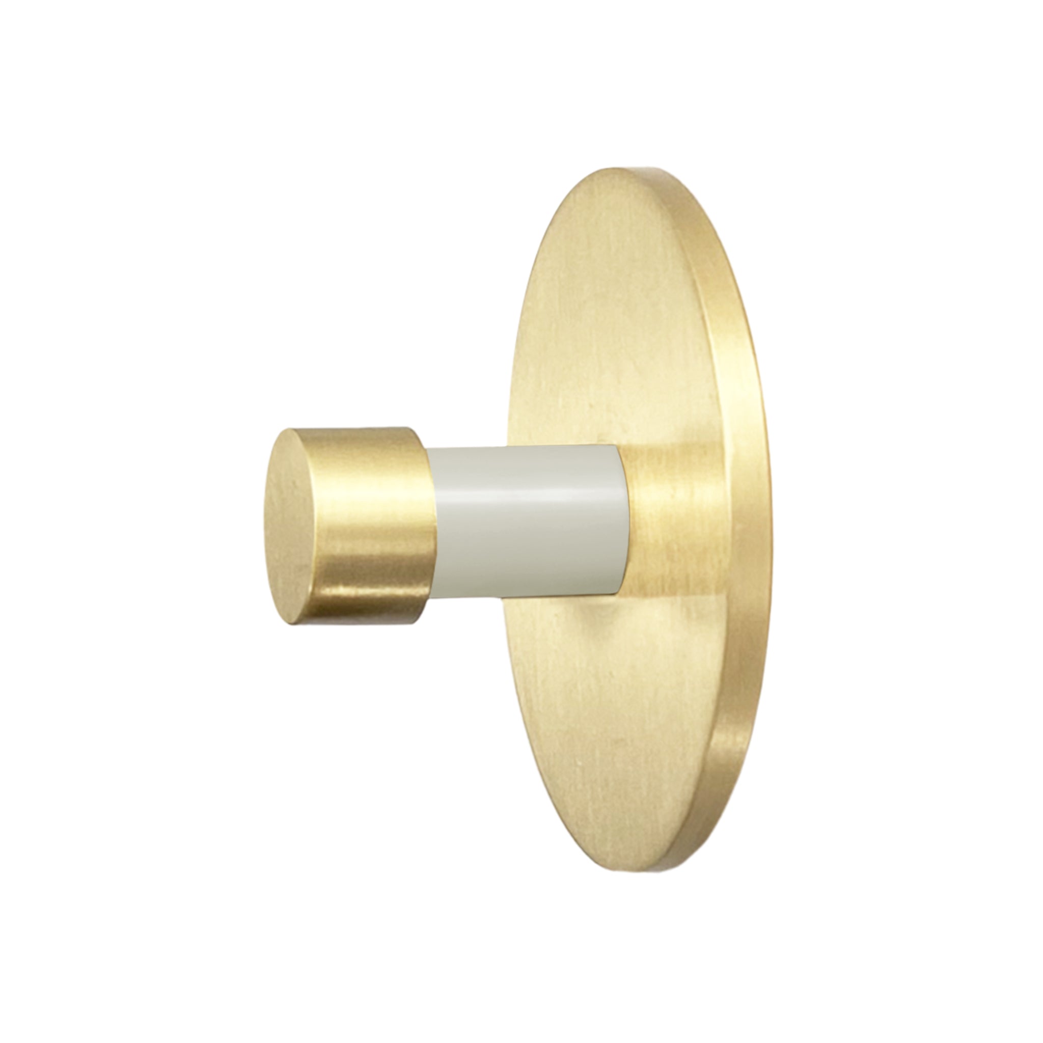 Brass and bone color Bae knob Dutton Brown hardware