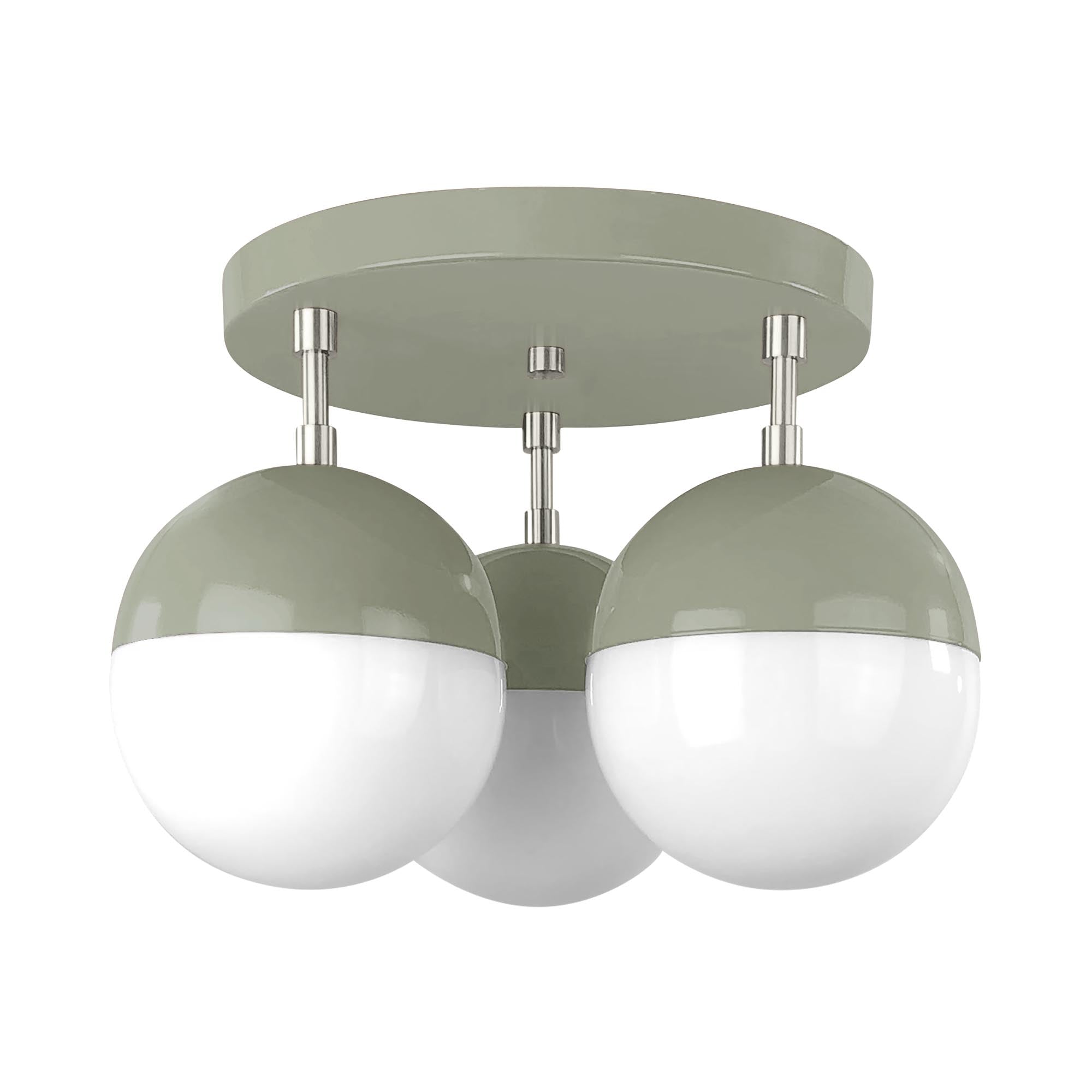 Nickel and spa color Ballsy flush mount Dutton Brown lighting