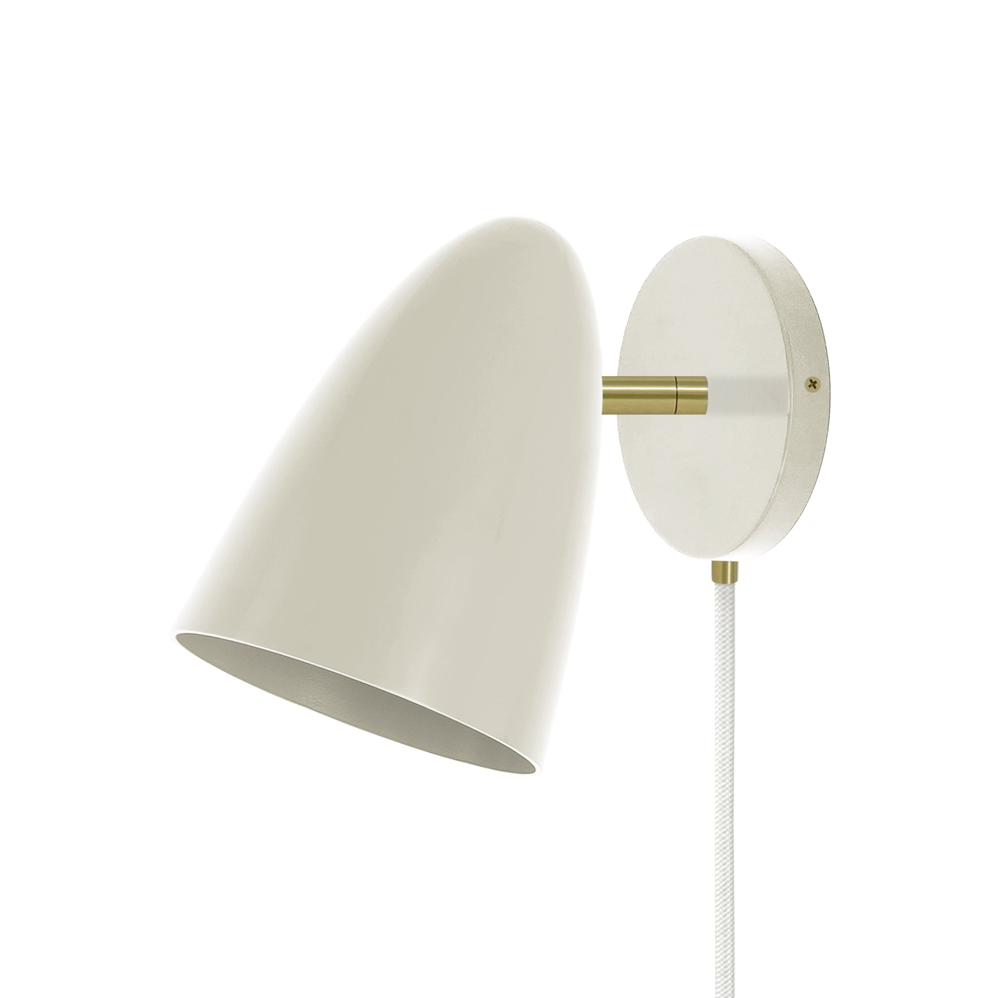 Brass and bone color Boom plug-in sconce no arm Dutton Brown lighting