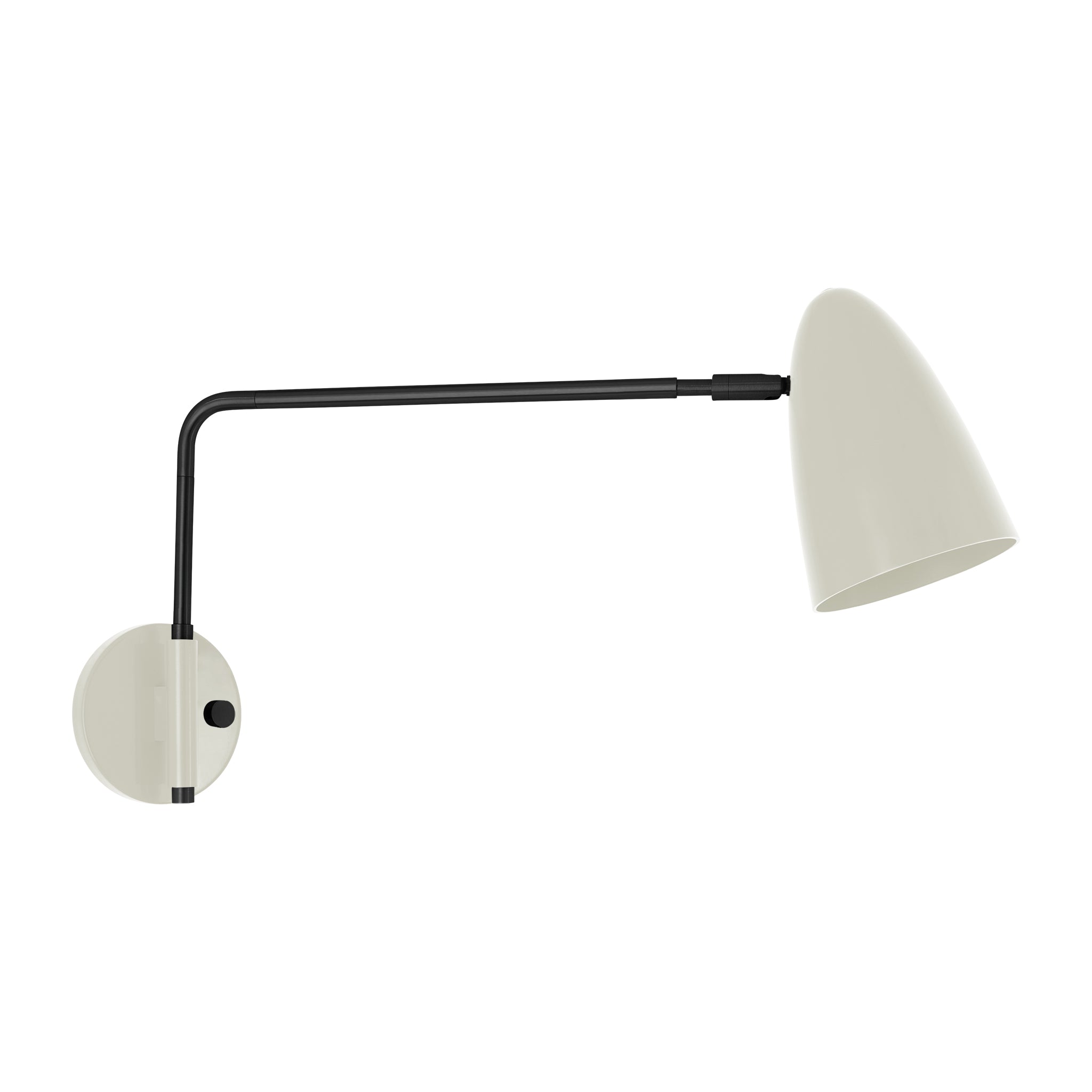 Black and bone color Boom Swing Arm sconce Dutton Brown lighting