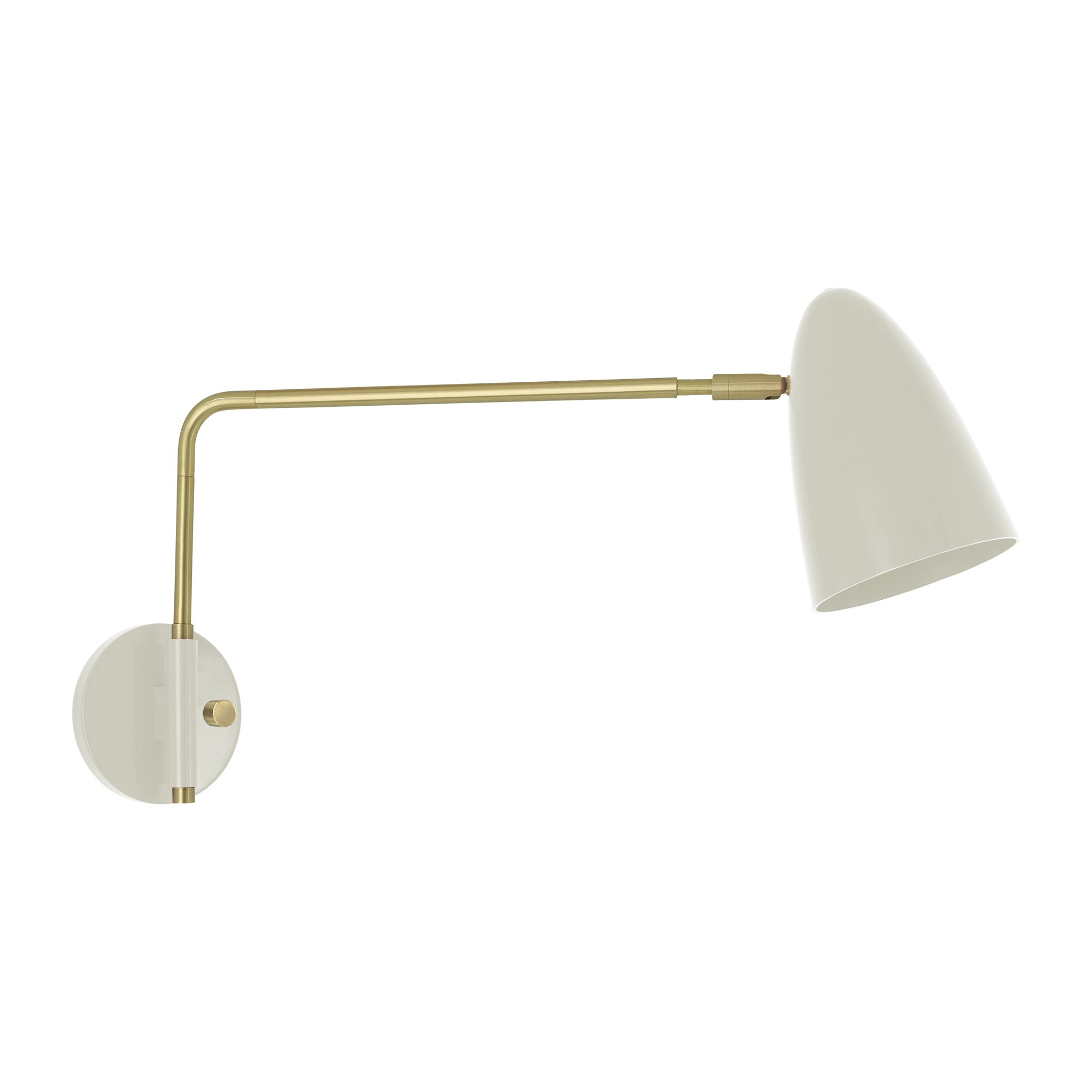 Brass and bone color Boom Swing Arm sconce Dutton Brown lighting