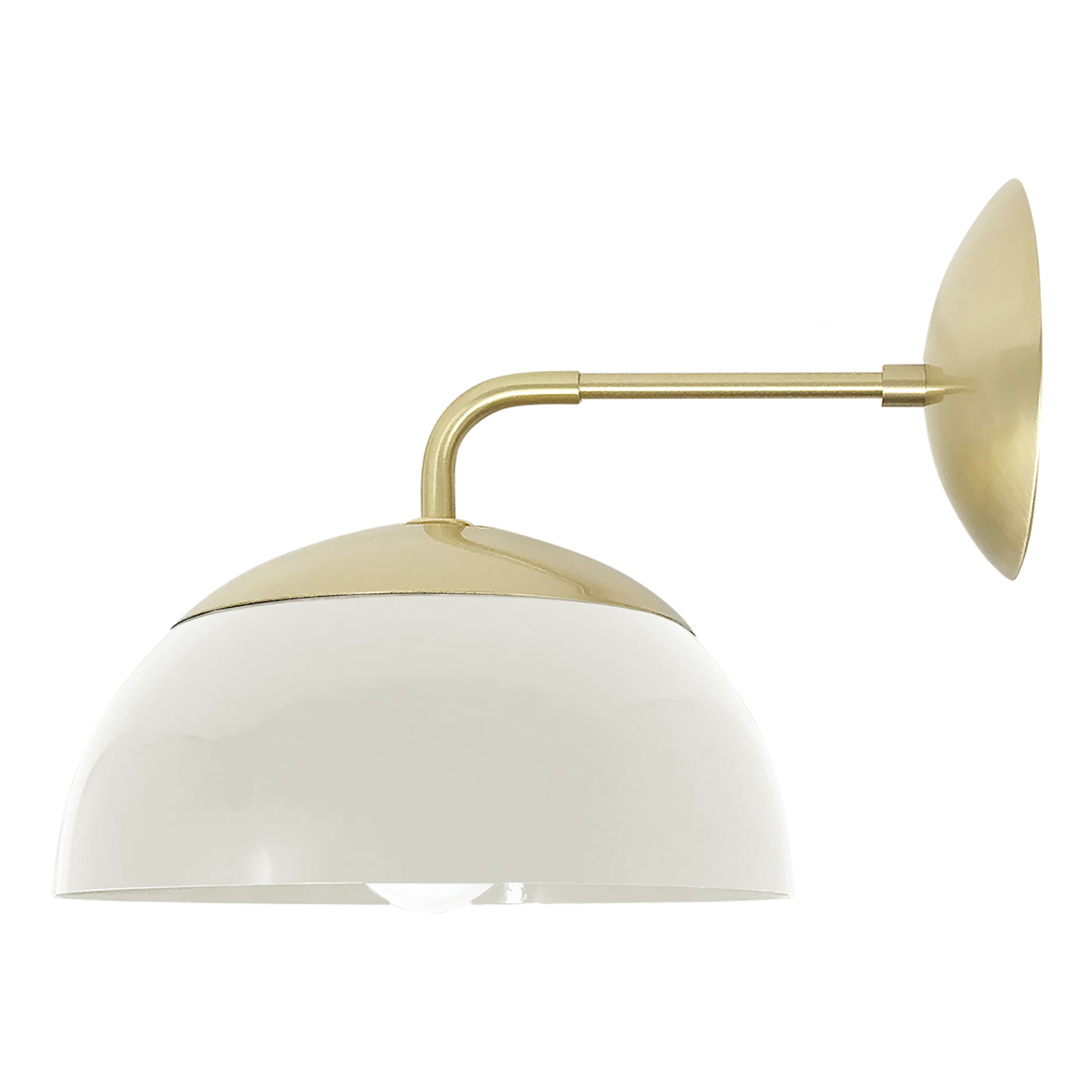Brass and bone color Cadbury sconce 8" Dutton Brown lighting