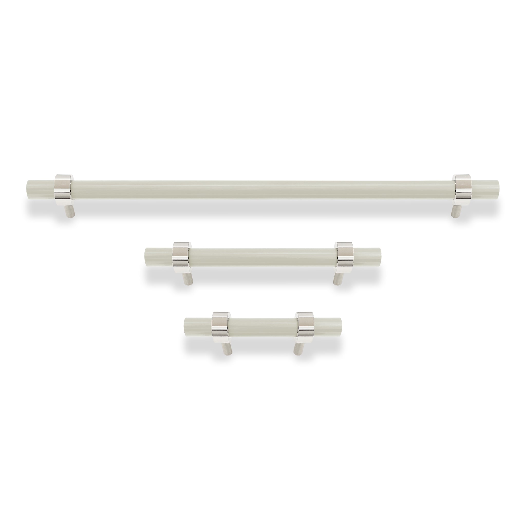 Nickel and bone color Caliber pull Dutton Brown hardware