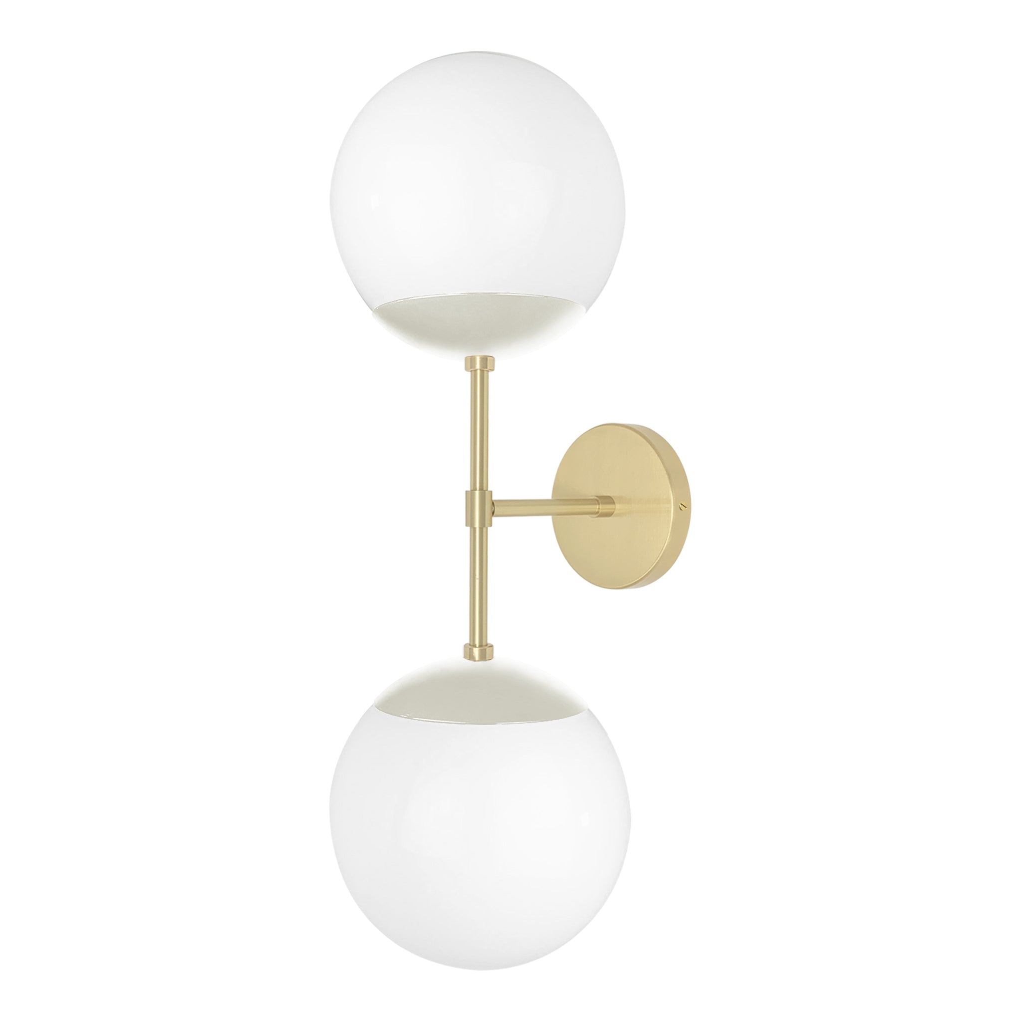 Brass and bone color Cap Double sconce 8" Dutton Brown lighting